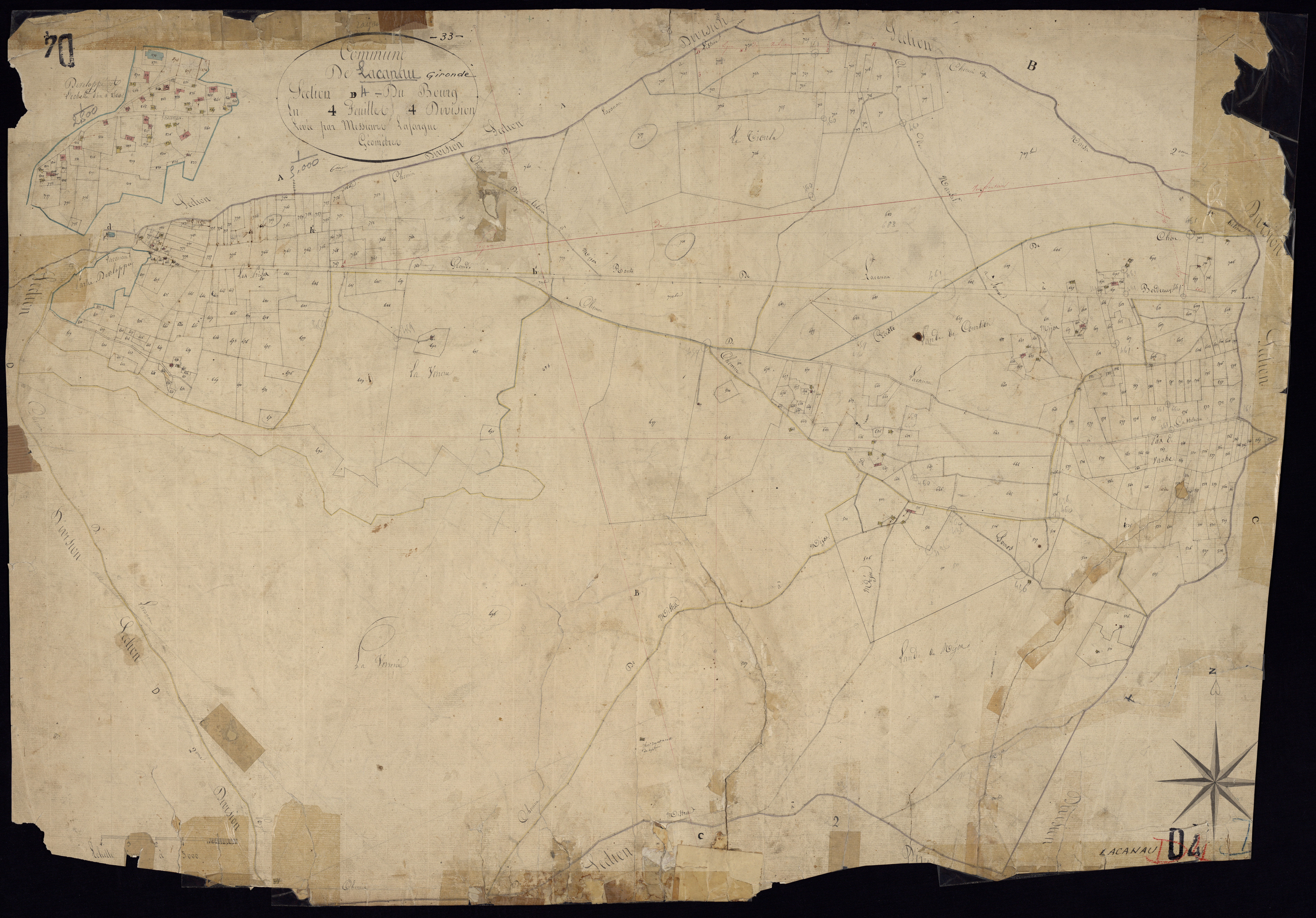 Lacanau - -Section D feuille 4 : Le Bourg