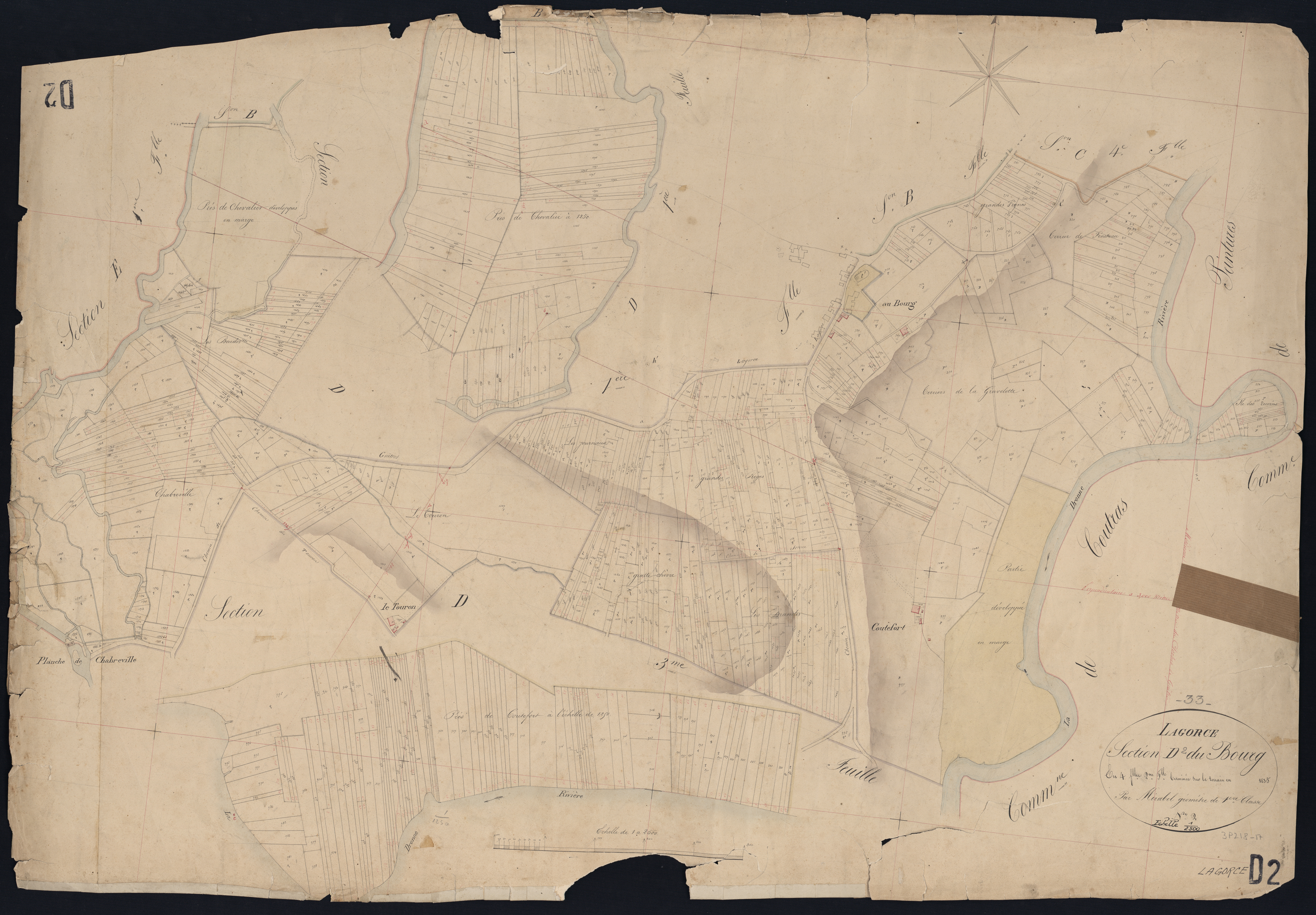 Lagorce - -Section D feuille 2 : Le Bourg