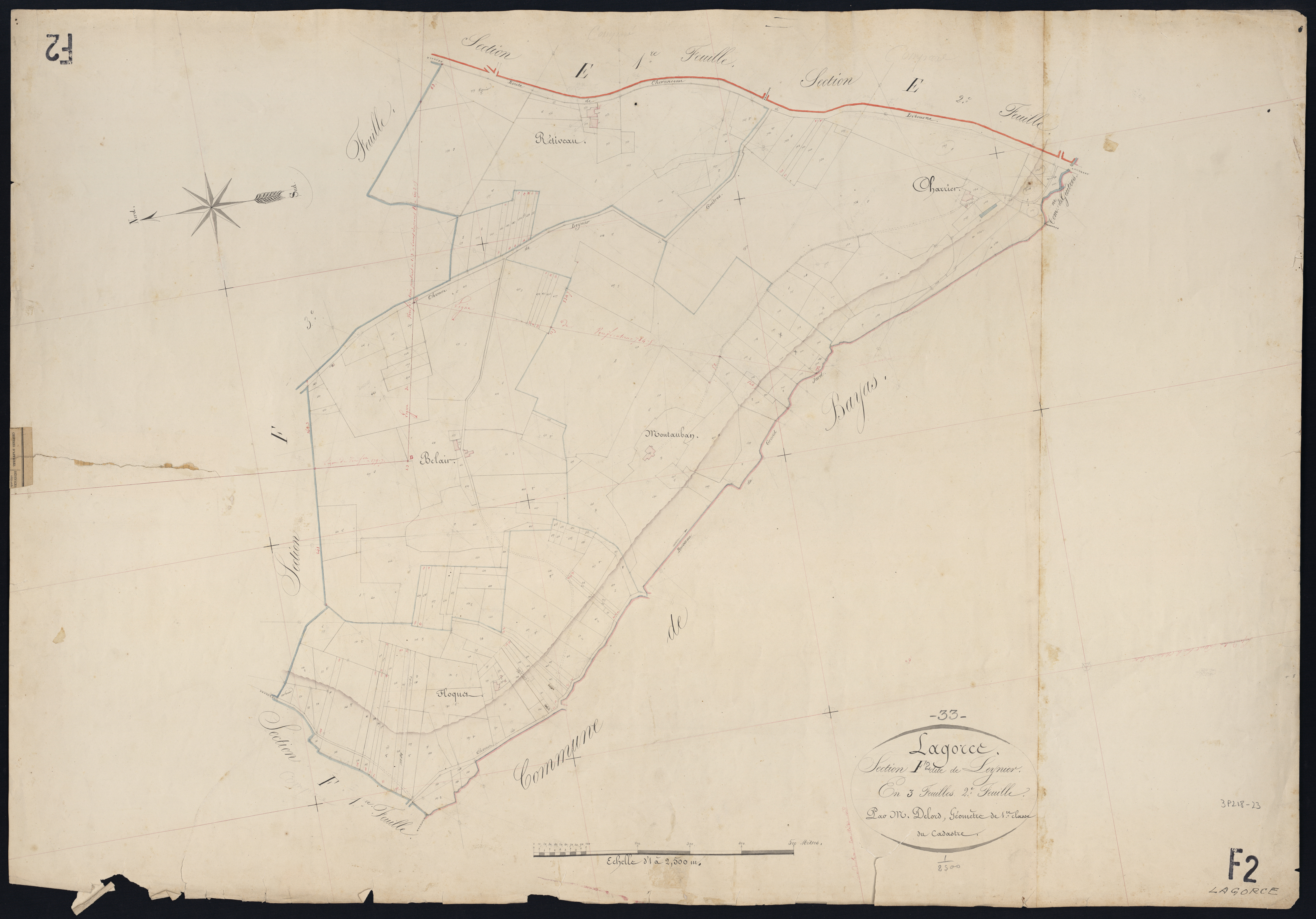 Lagorce - -Section F feuille 2 : Leynier