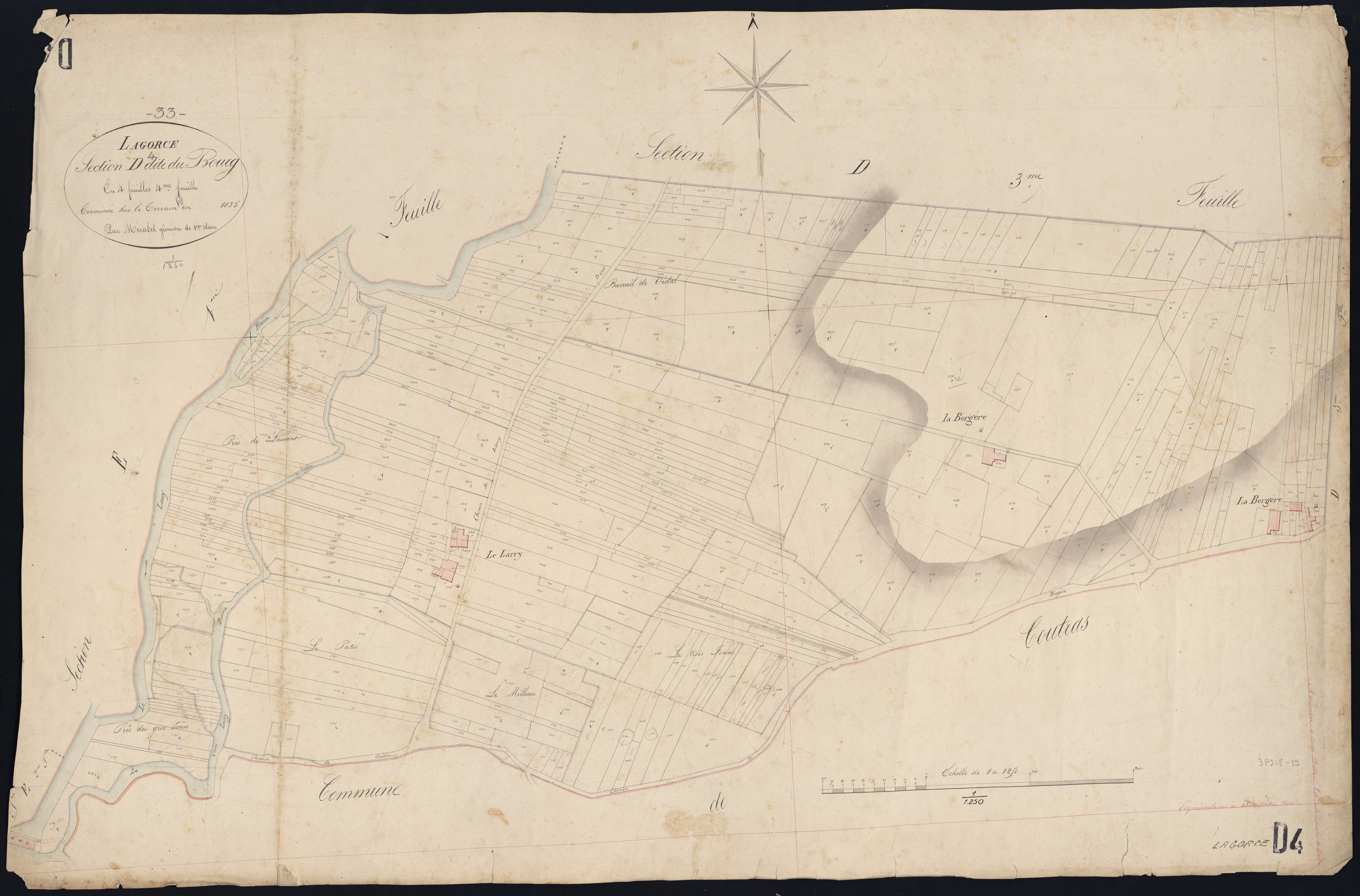 Lagorce - -Section D feuille 4 : Le Bourg