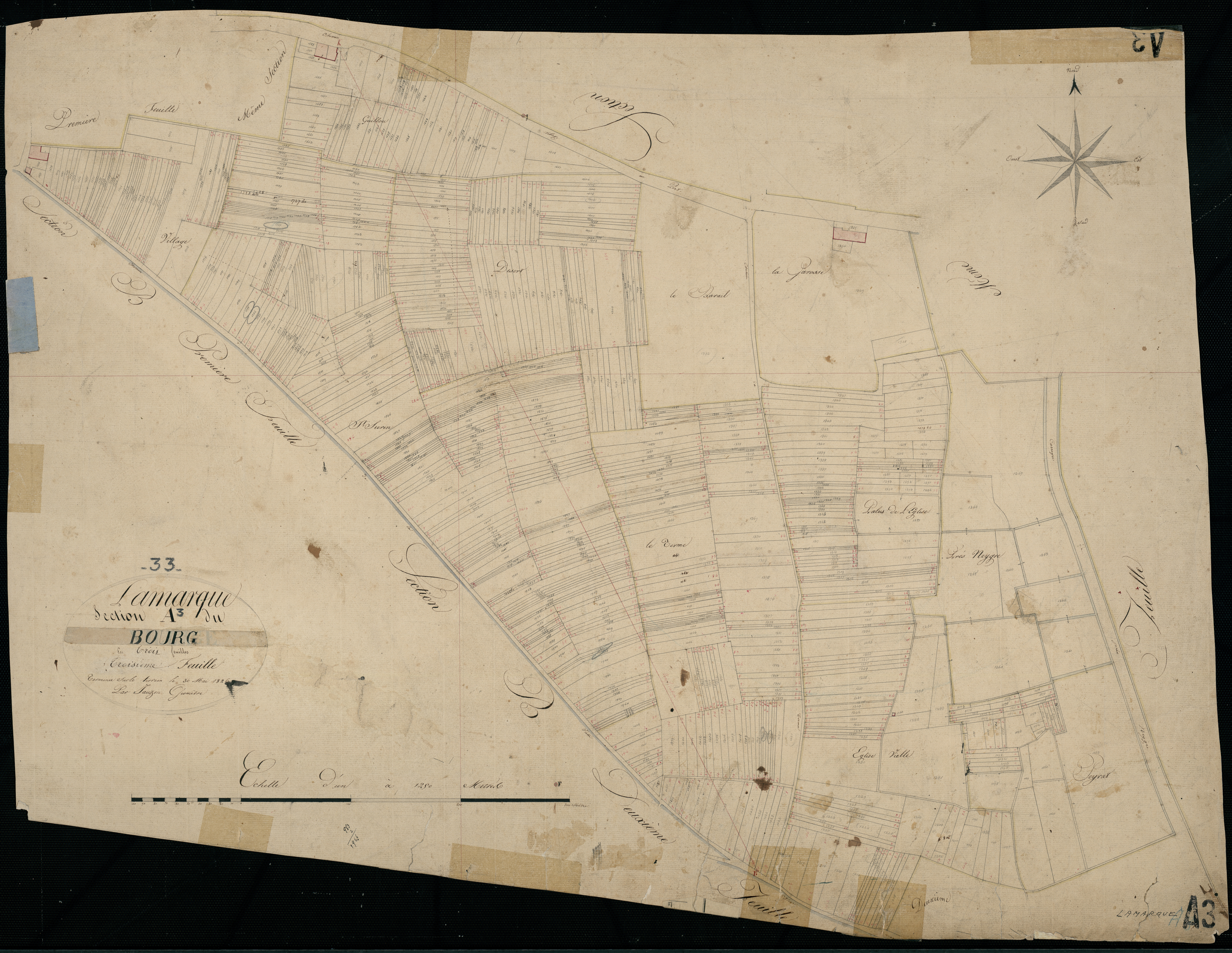 Lamarque - -Section A feuille 3 : Le Bourg