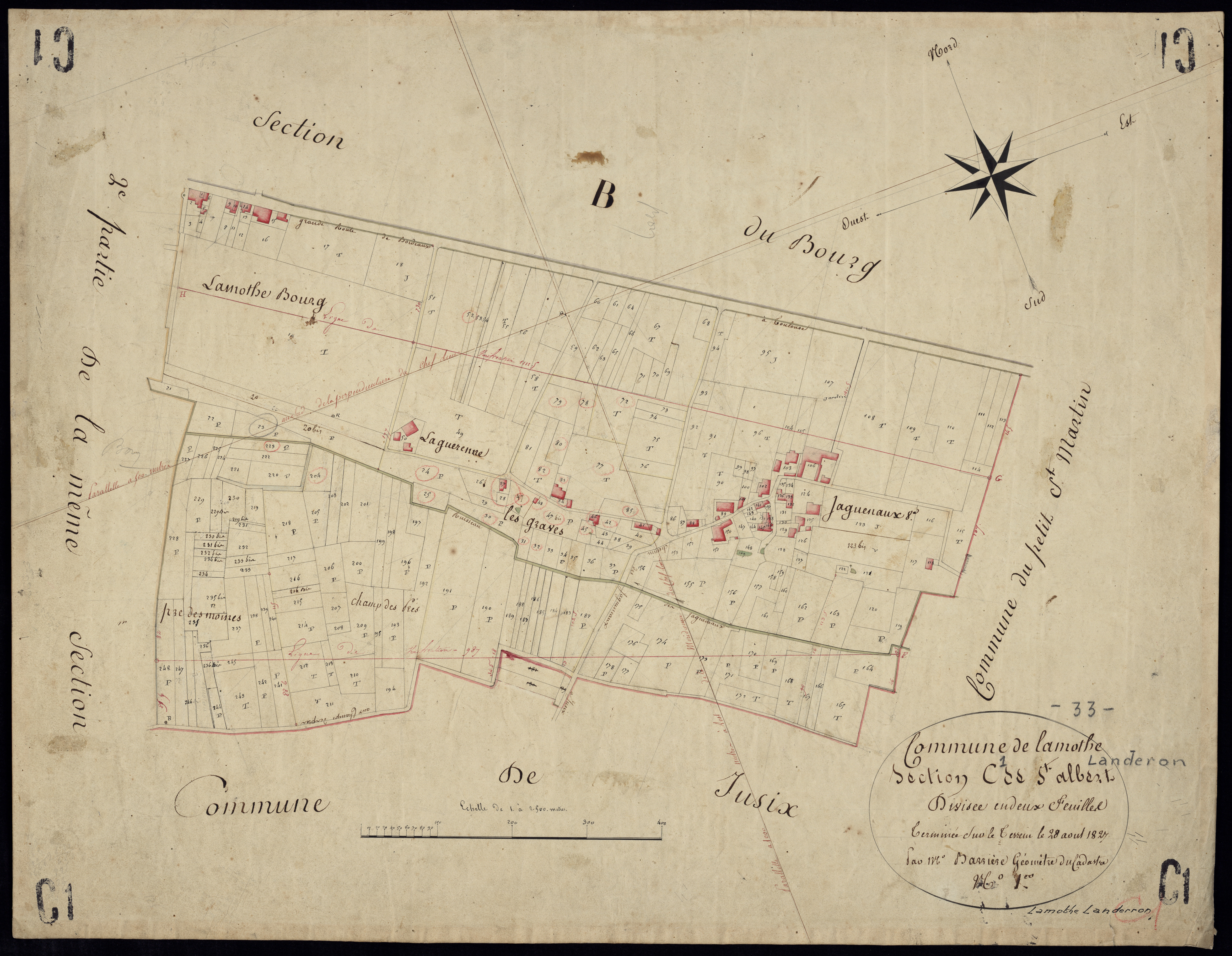 Lamothe-Landerron - -Section C feuille 1 : Saint-Albert