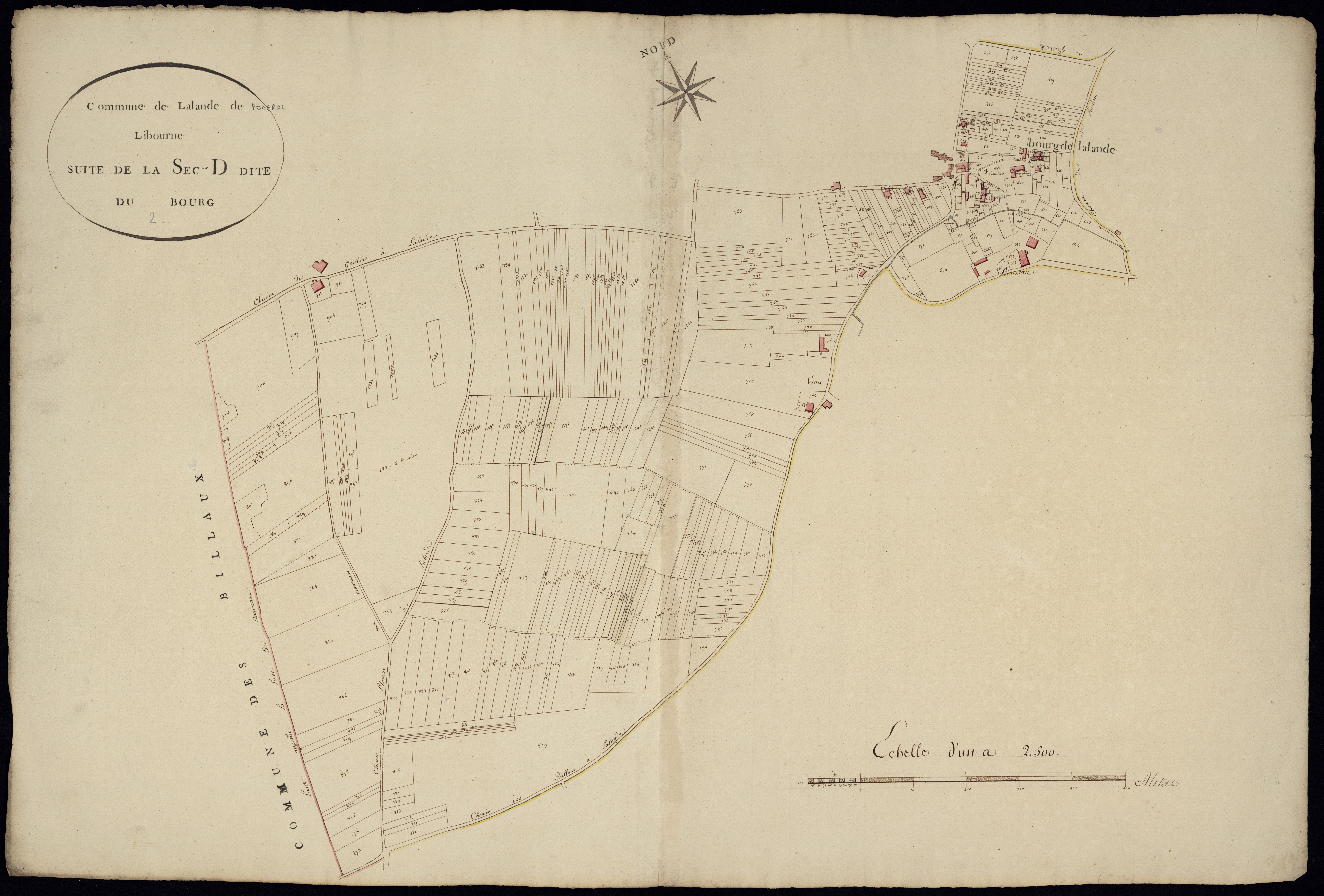 Lalande-de-Pomerol - -Section D feuille 2 : Le Bourg