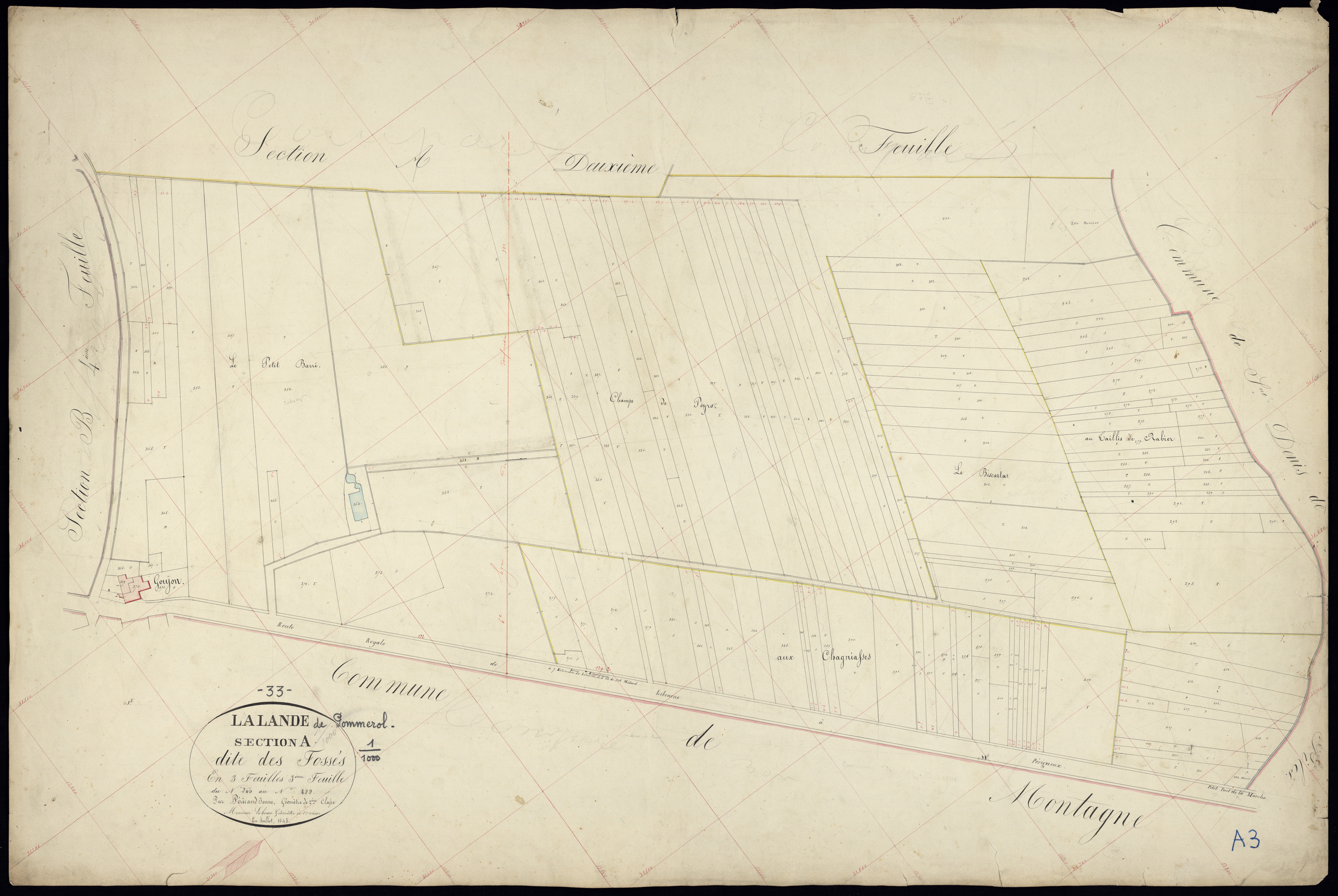 Lalande-de-Pomerol - -Section A feuille 3 : Les Fossés