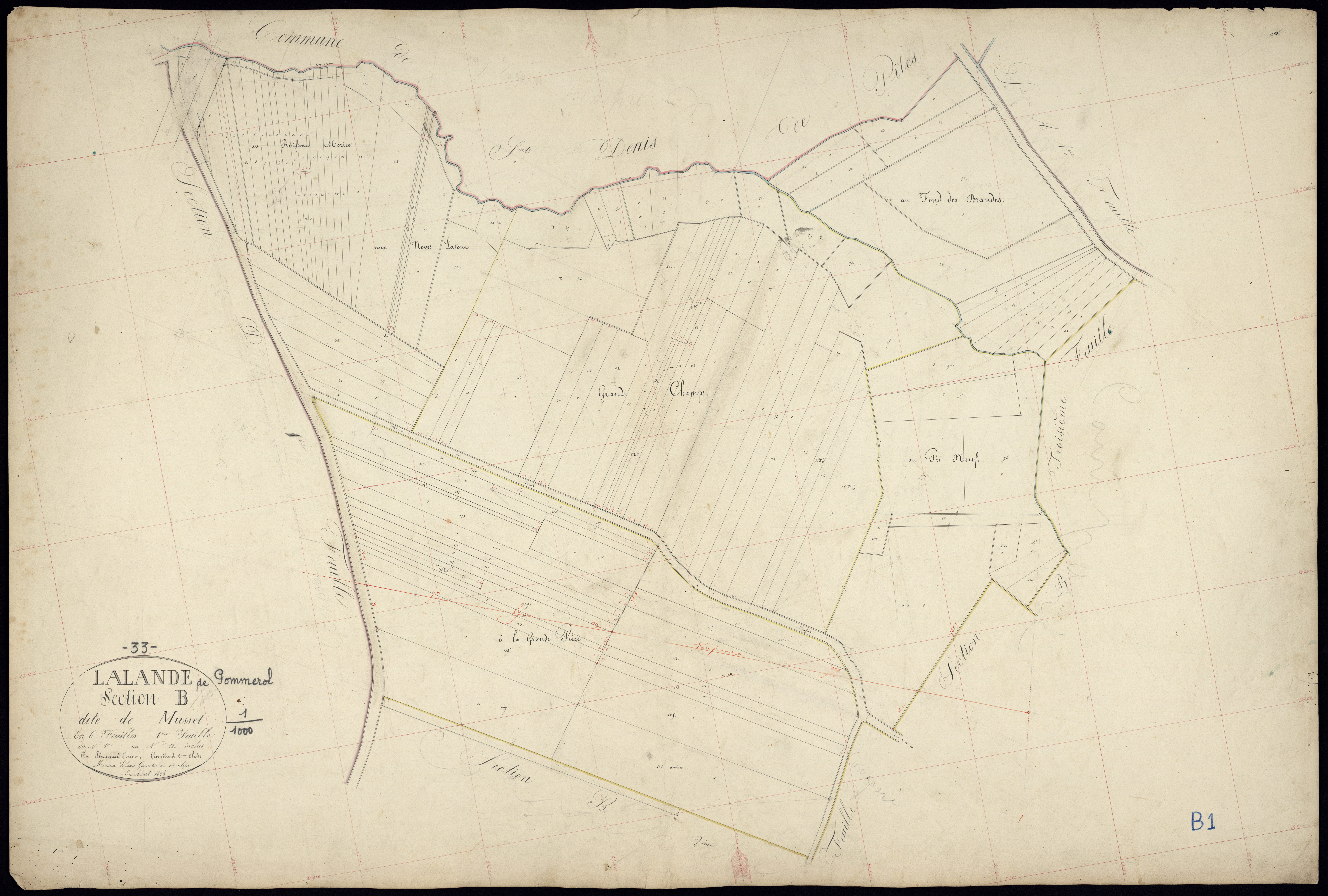 Lalande-de-Pomerol - -Section B feuille 1 : Musset
