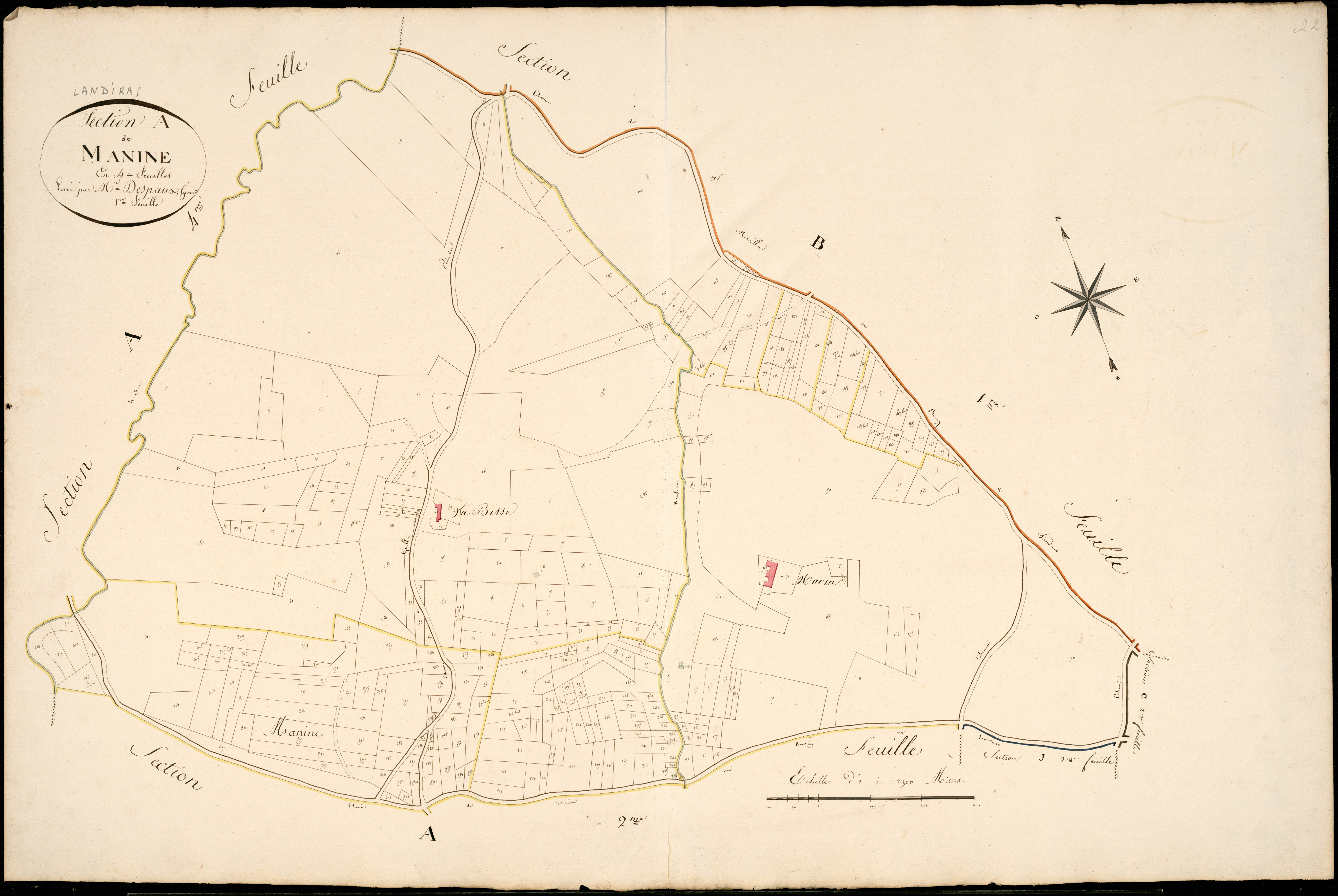 Landiras - -Section A feuille 1 : Manine