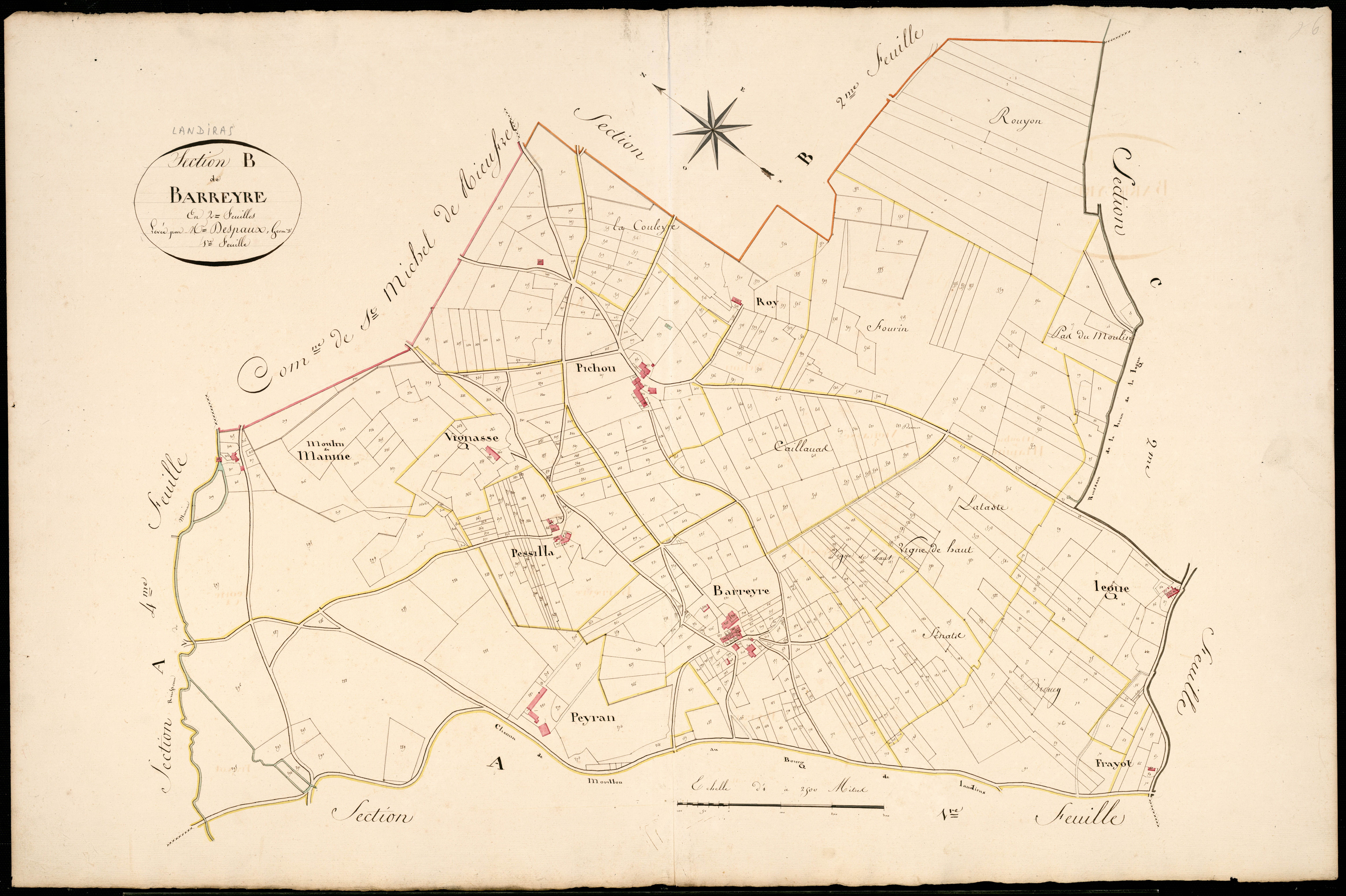 Landiras - -Section B feuille 1 : Barreyre