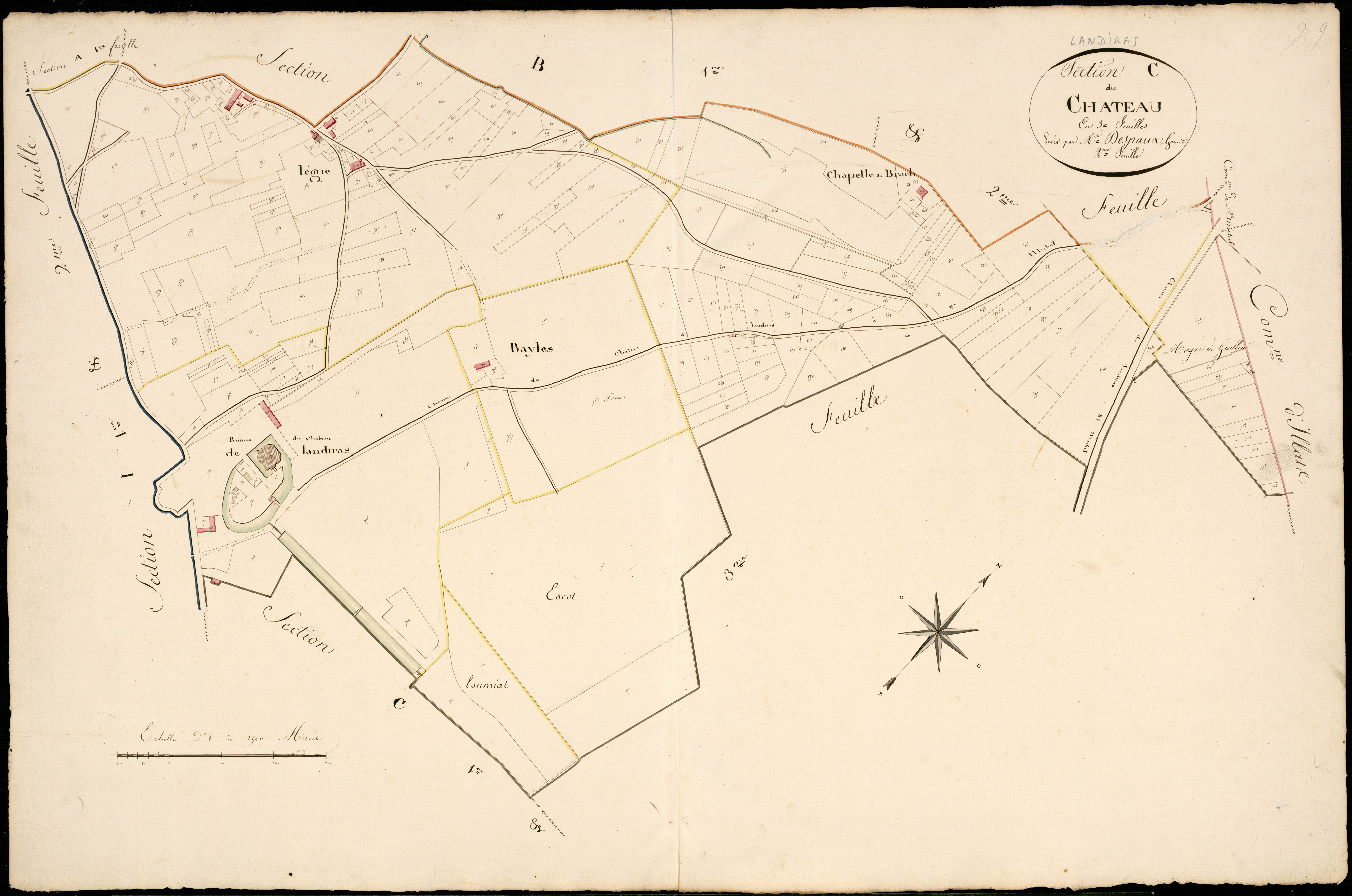 Landiras - -Section C feuille 2 : Le Château