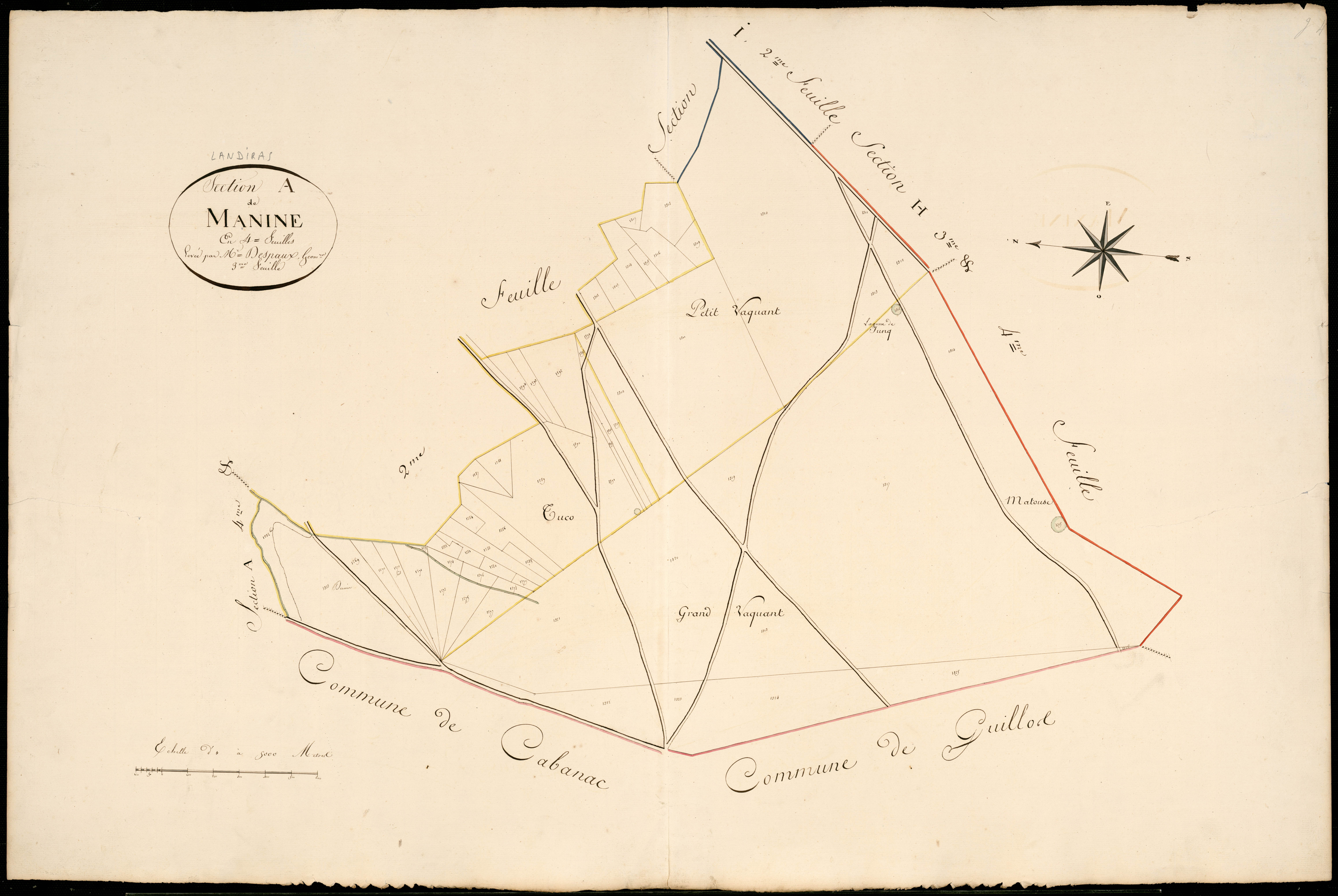 Landiras - -Section A feuille 3 : Manine