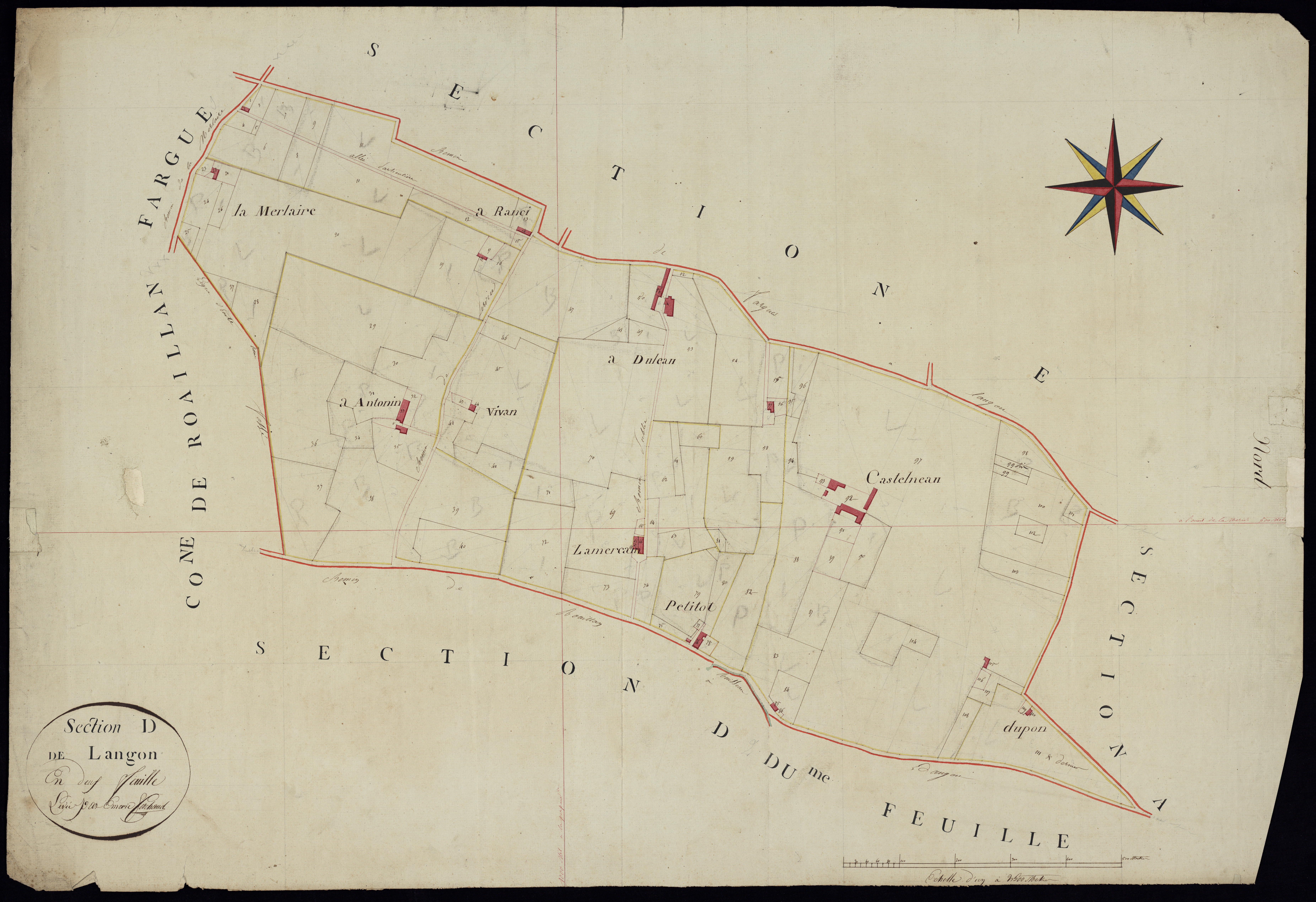 Langon - -Section D feuille 1 : non indiqué