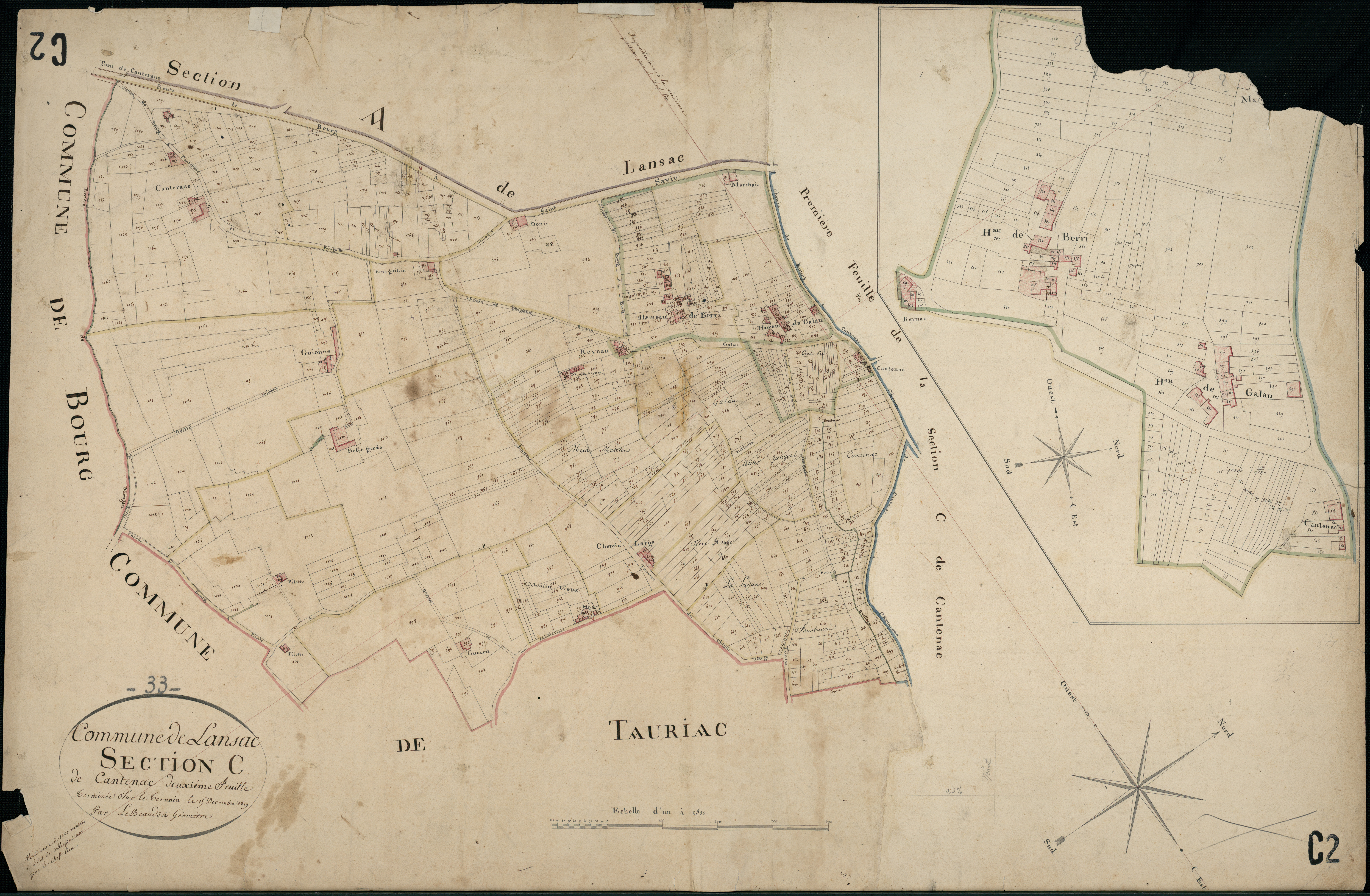 Lansac - -Section C feuille 2 : Cantenac
