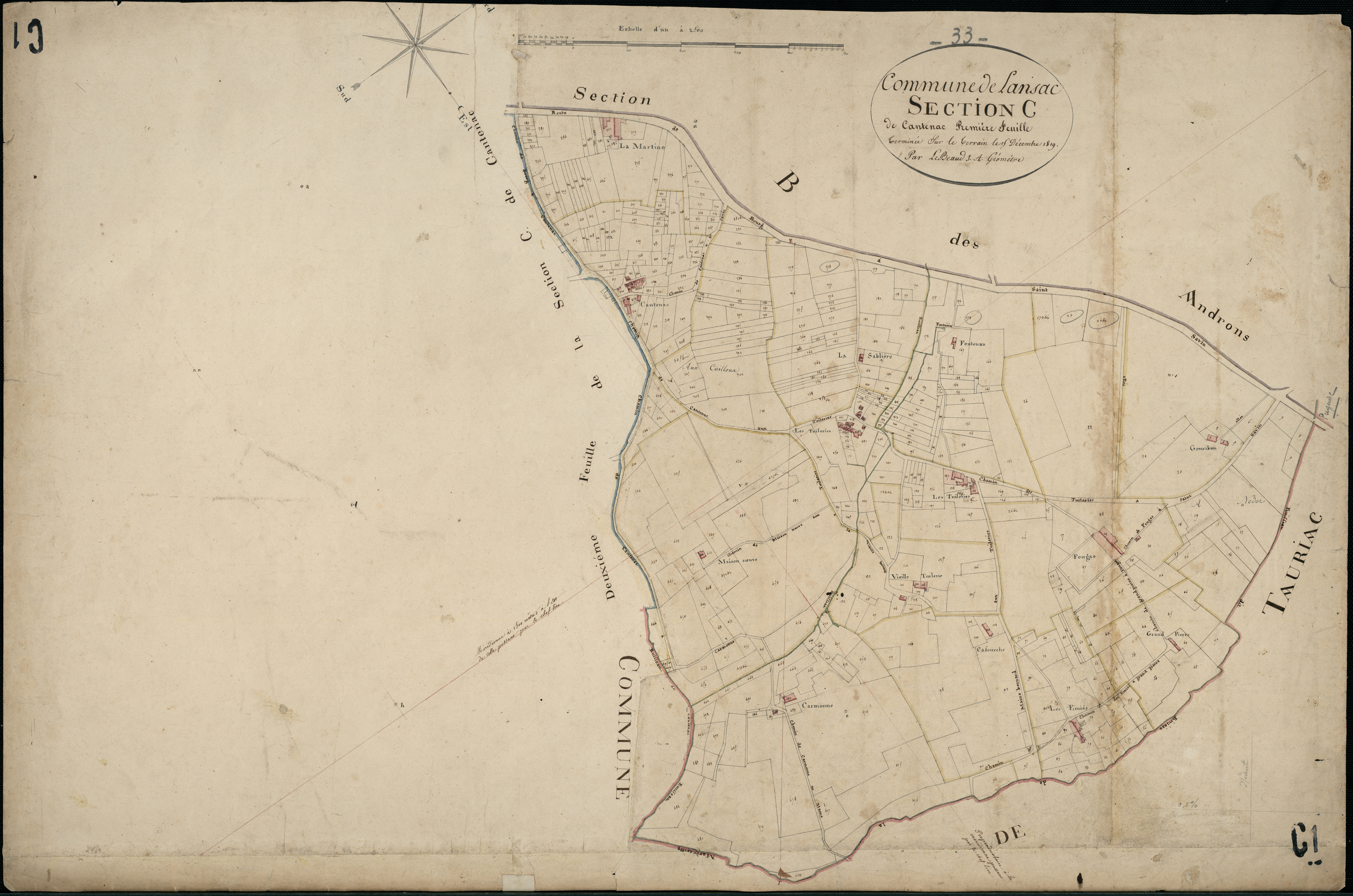 Lansac - -Section C feuille 1 : Cantenac