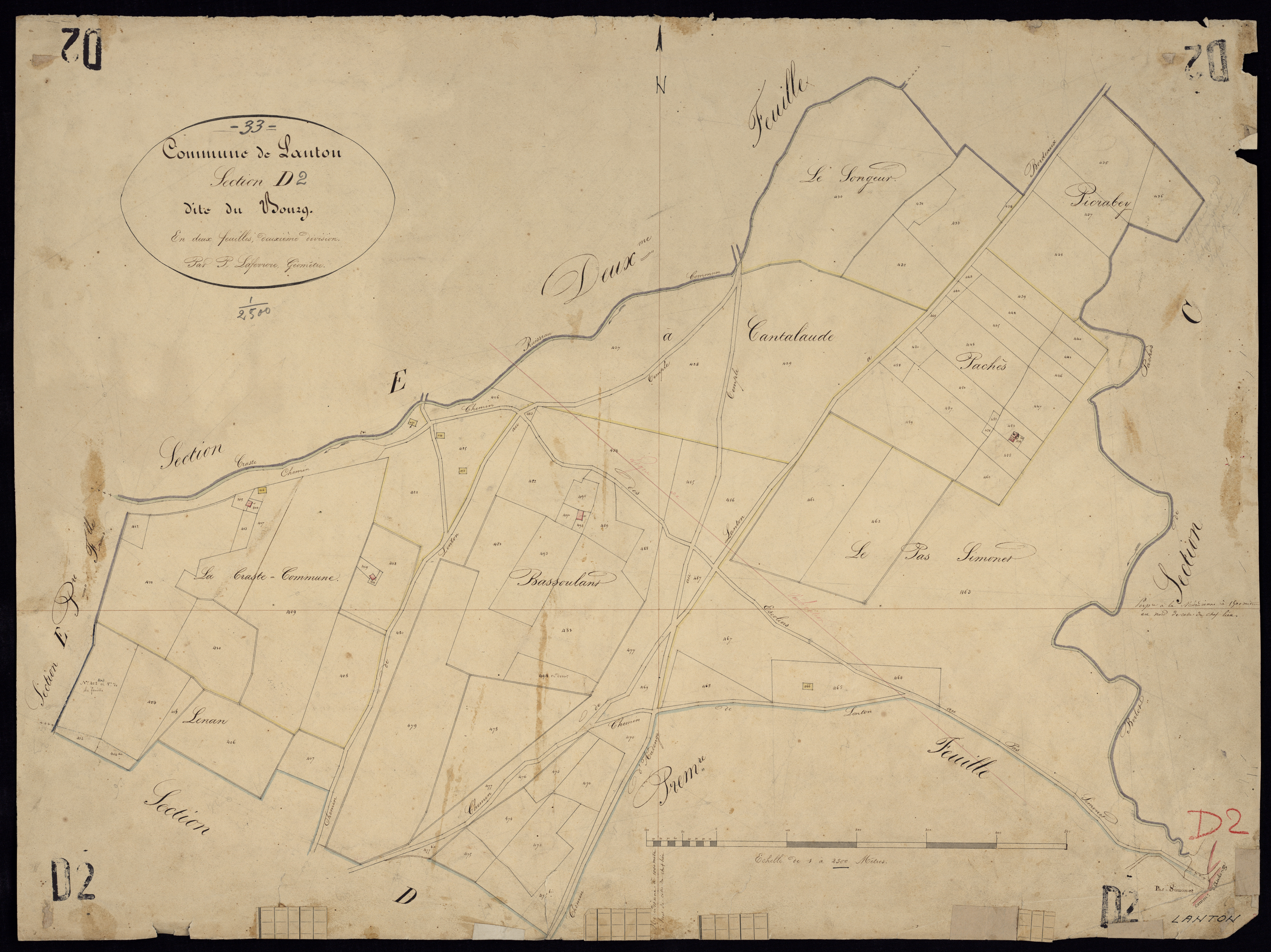 Lanton - -Section D feuille 2 : Le Bourg