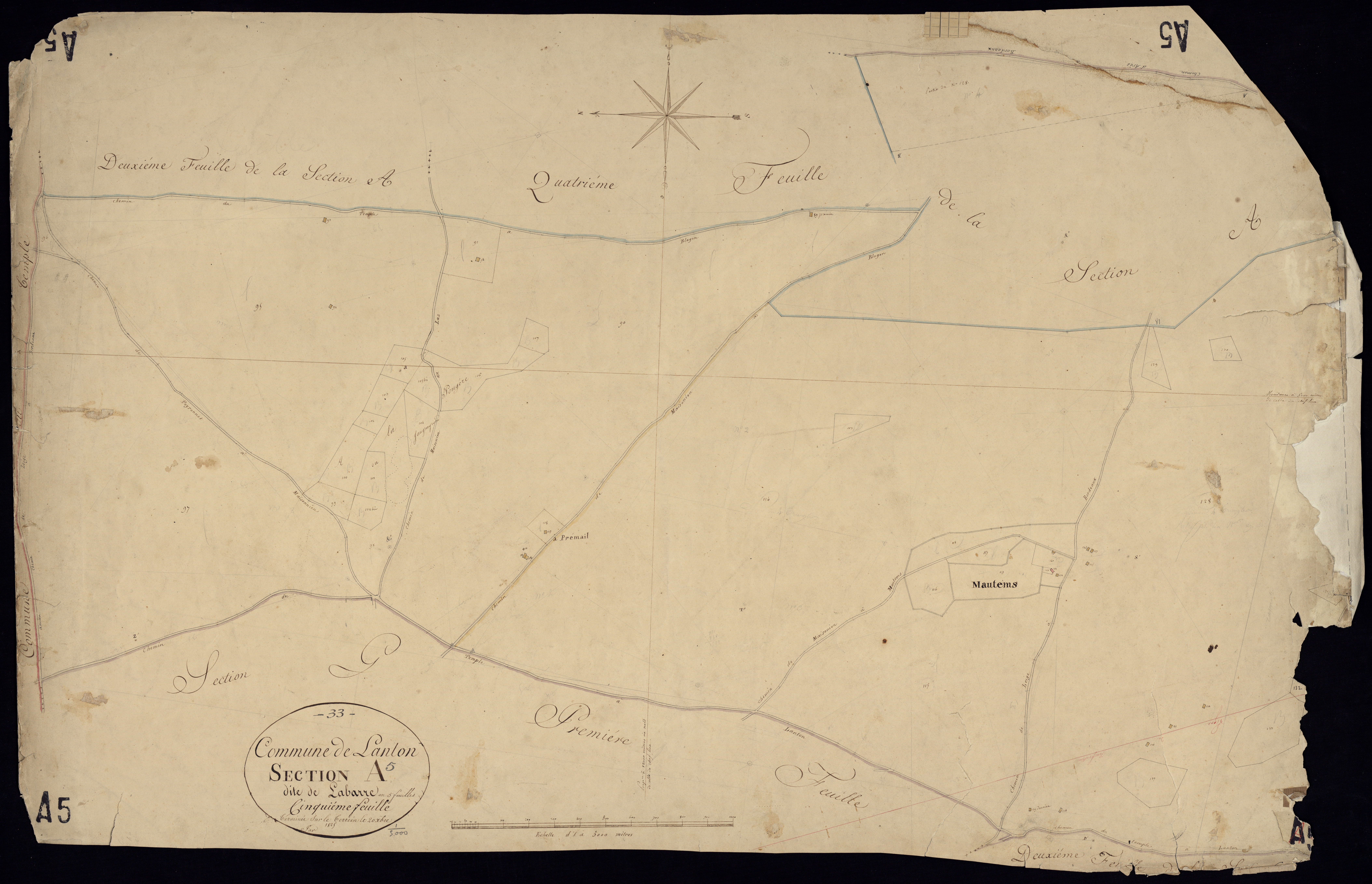 Lanton - -Section A feuille 5 : Labarre