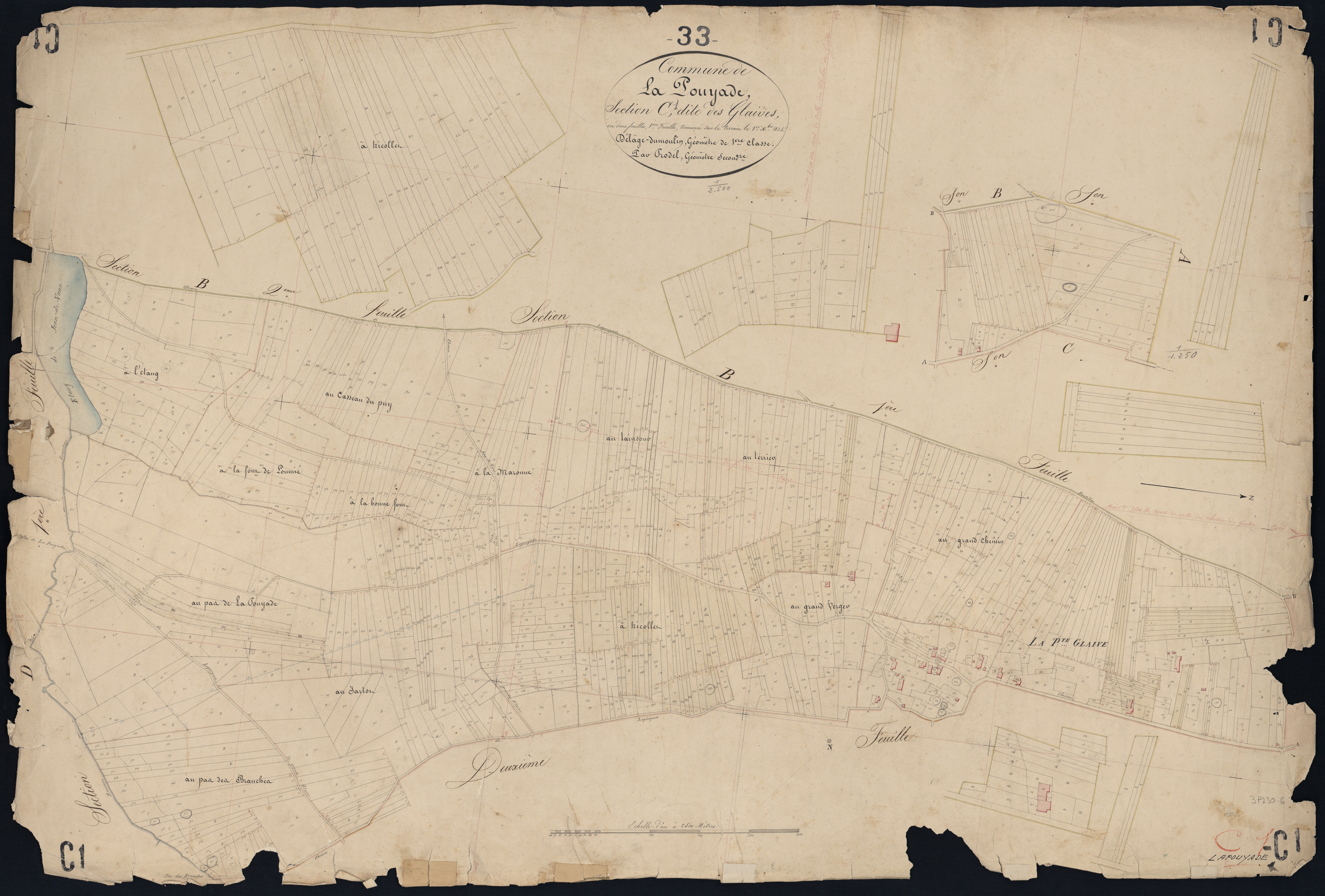 Lapouyade - -Section C feuille 1 : Les Glaives