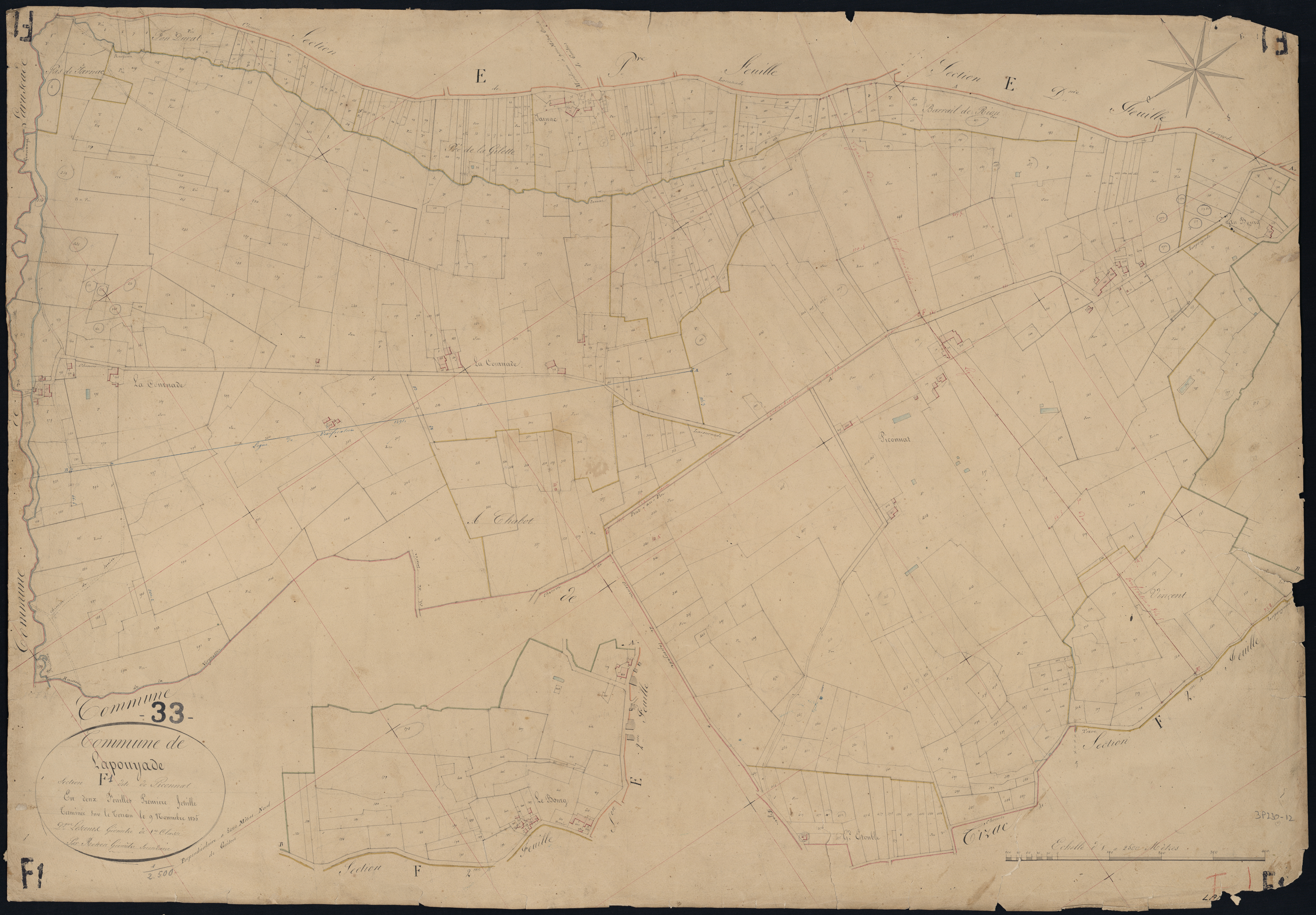 Lapouyade - -Section F feuille 1 : Piconnat