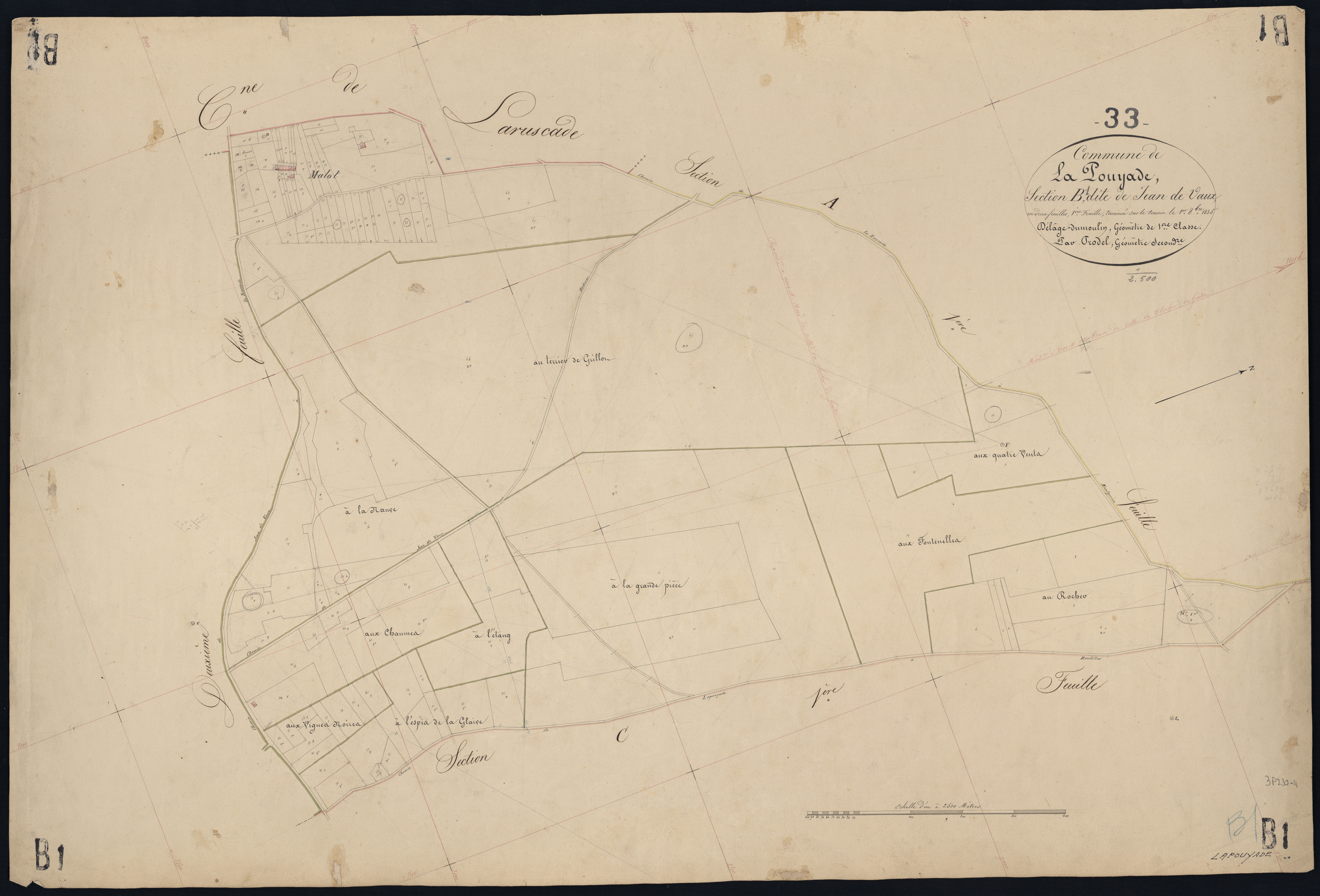 Lapouyade - -Section B feuille 1 : Jean-de-Vaux