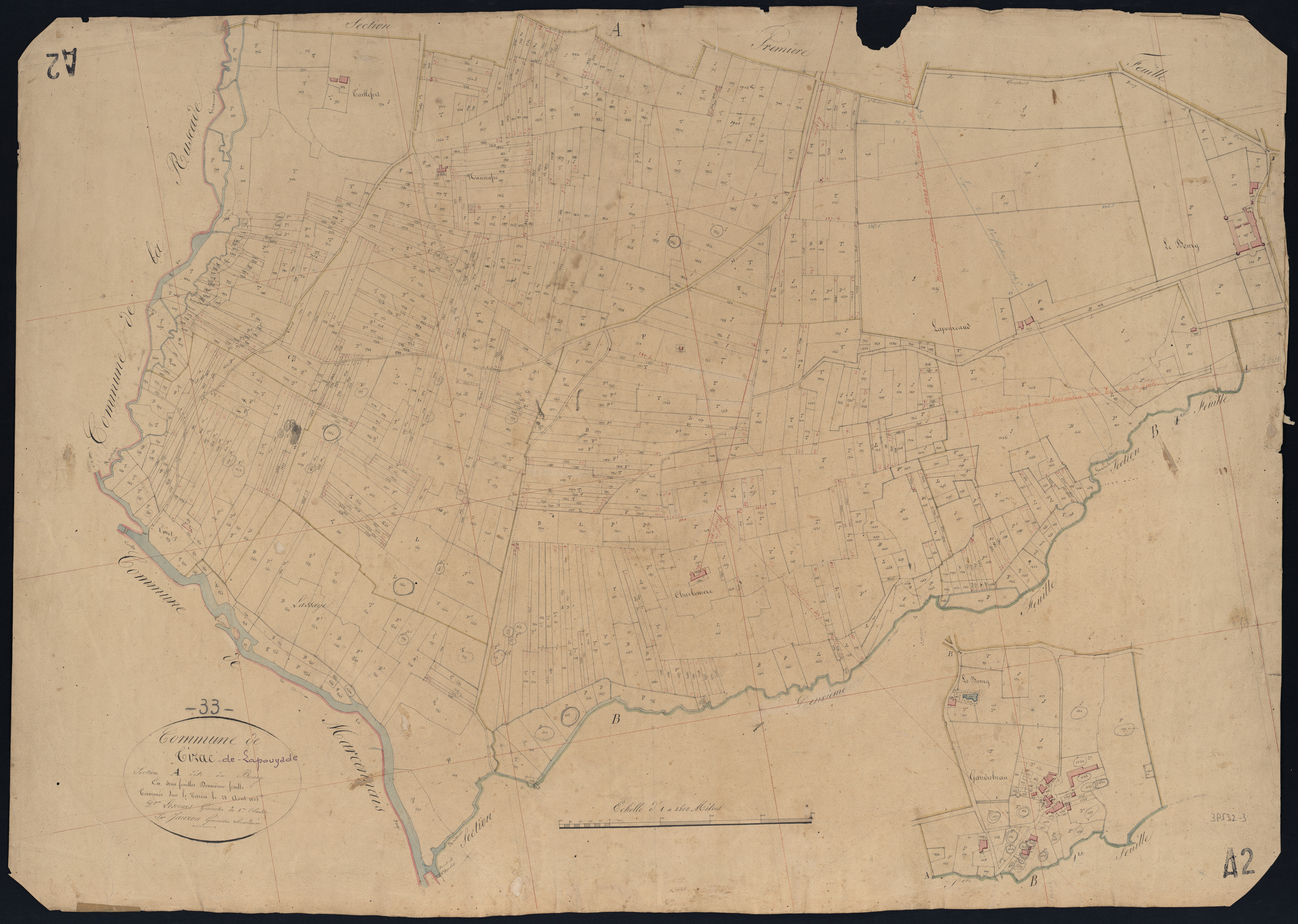 Lapouyade - -Section A feuille 2 : Le Bourg