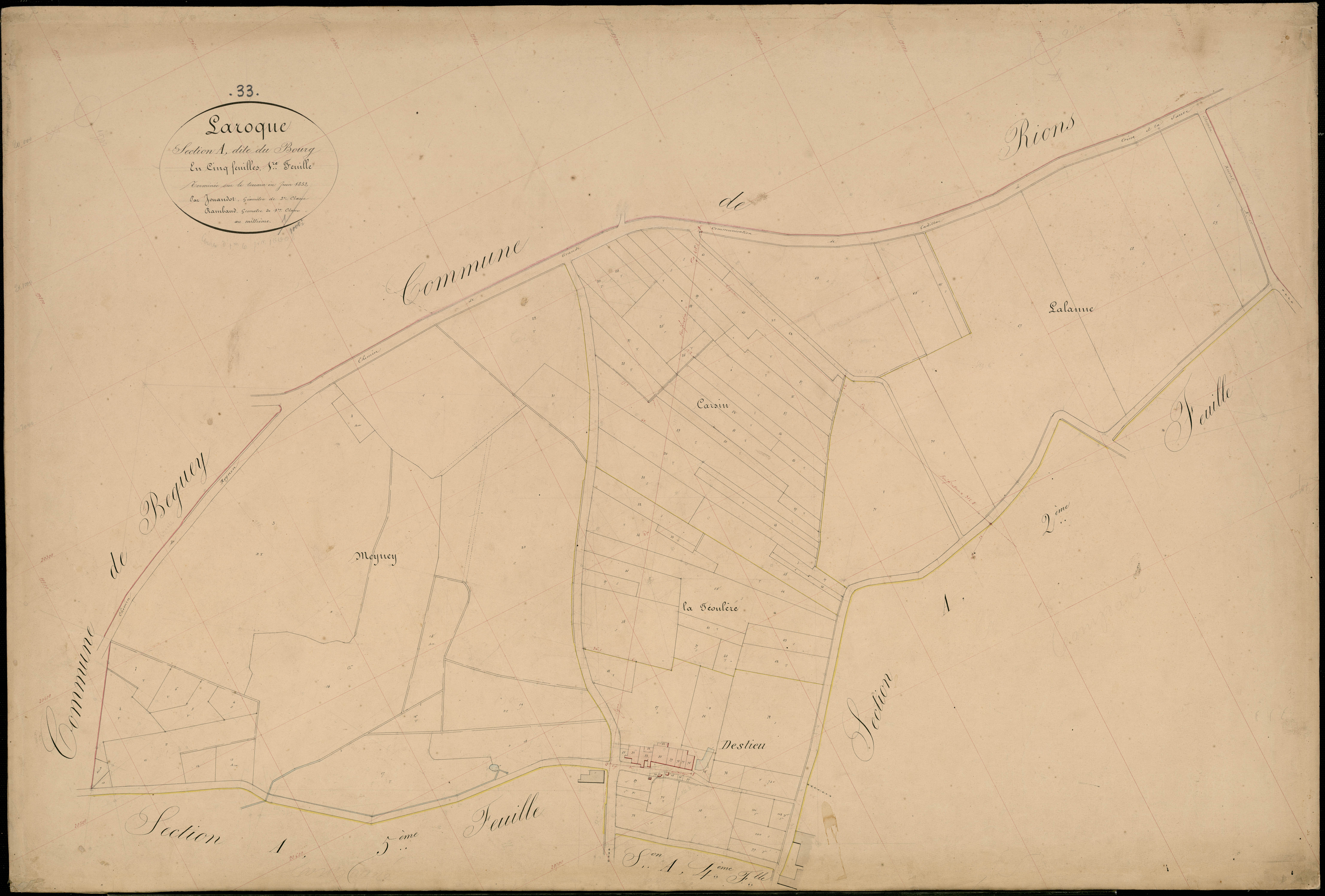 Laroque - -Section A feuille 1 : Le Bourg