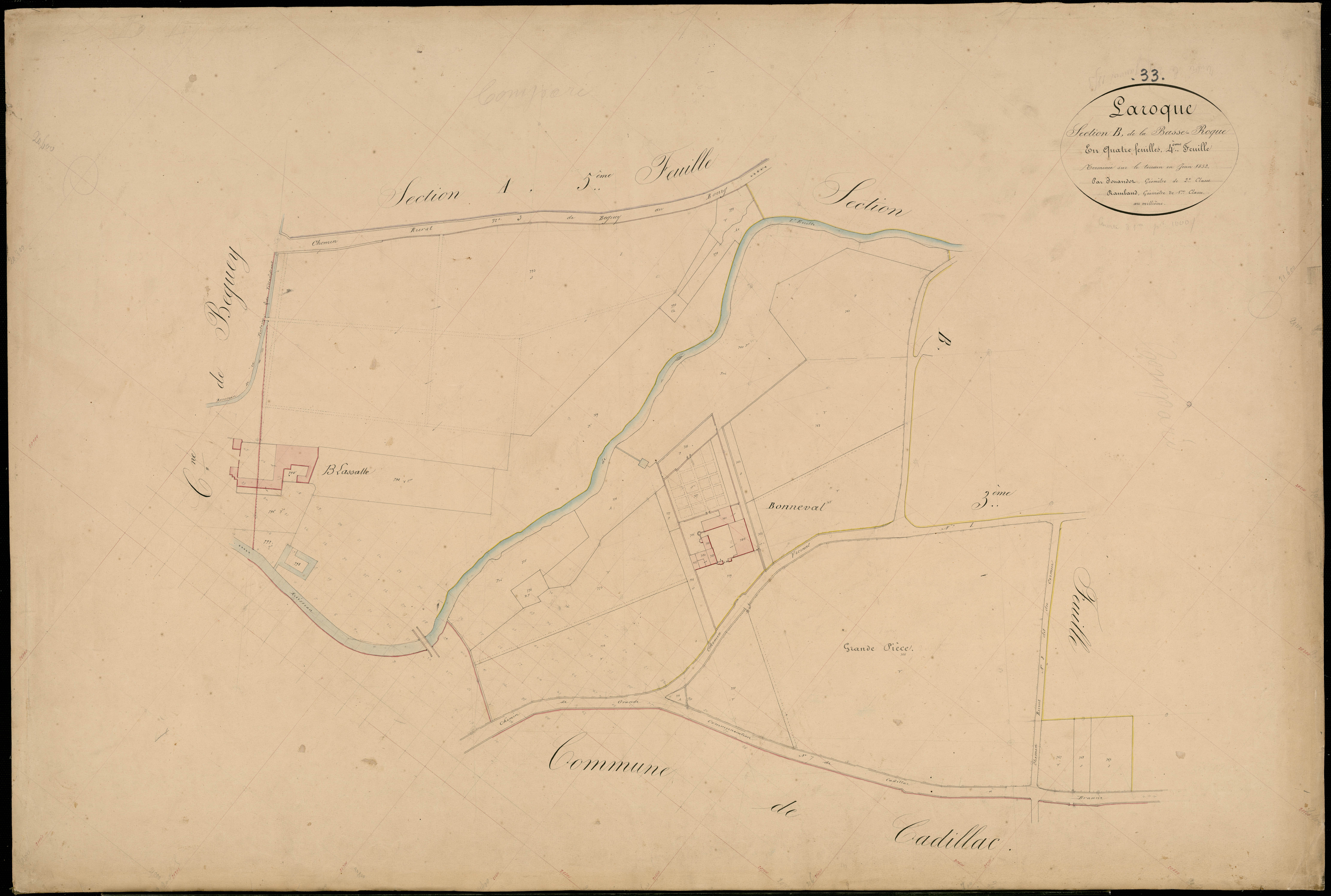 Laroque - -Section B feuille 4 : La Basse-Roque