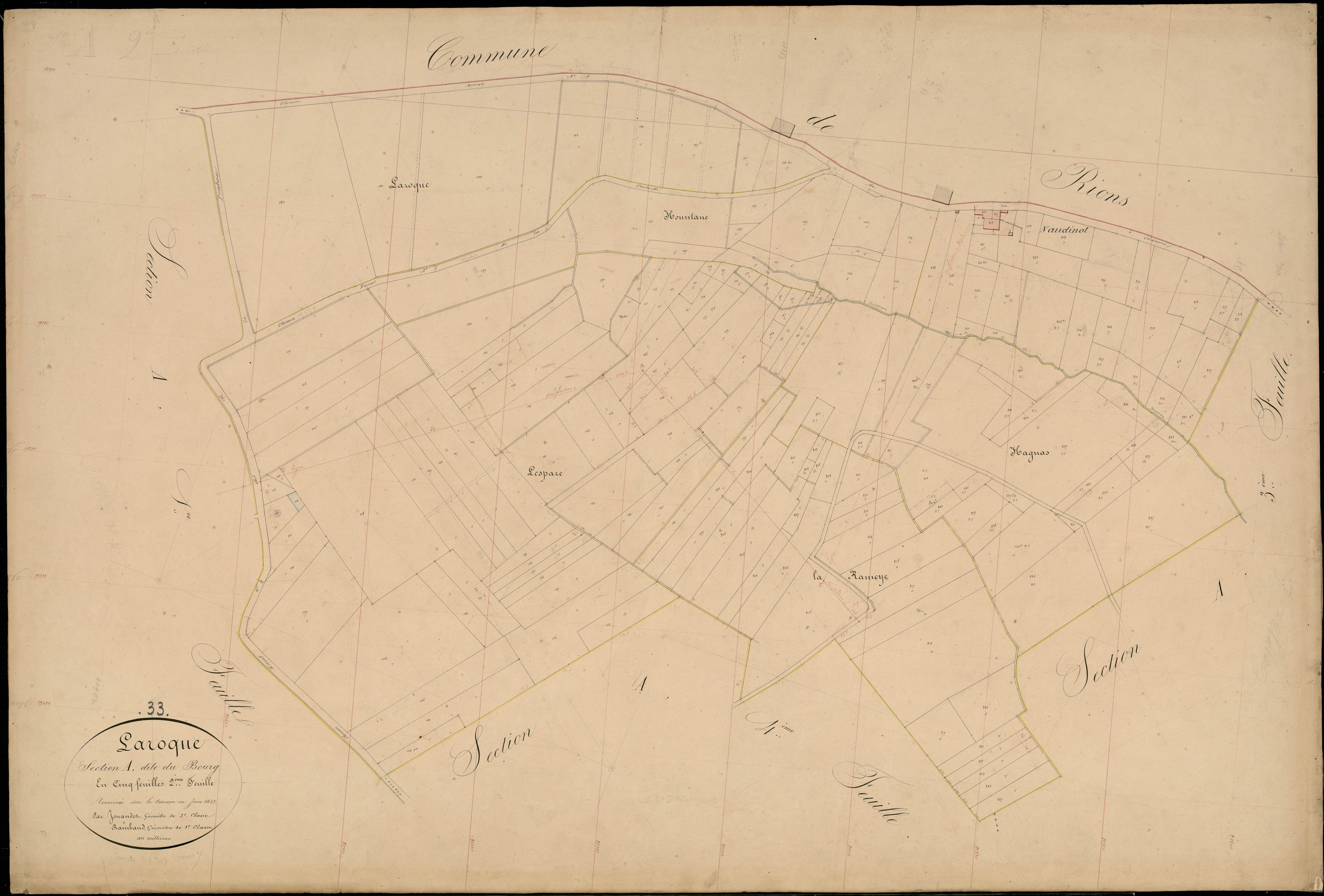 Laroque - -Section A feuille 2 : Le Bourg
