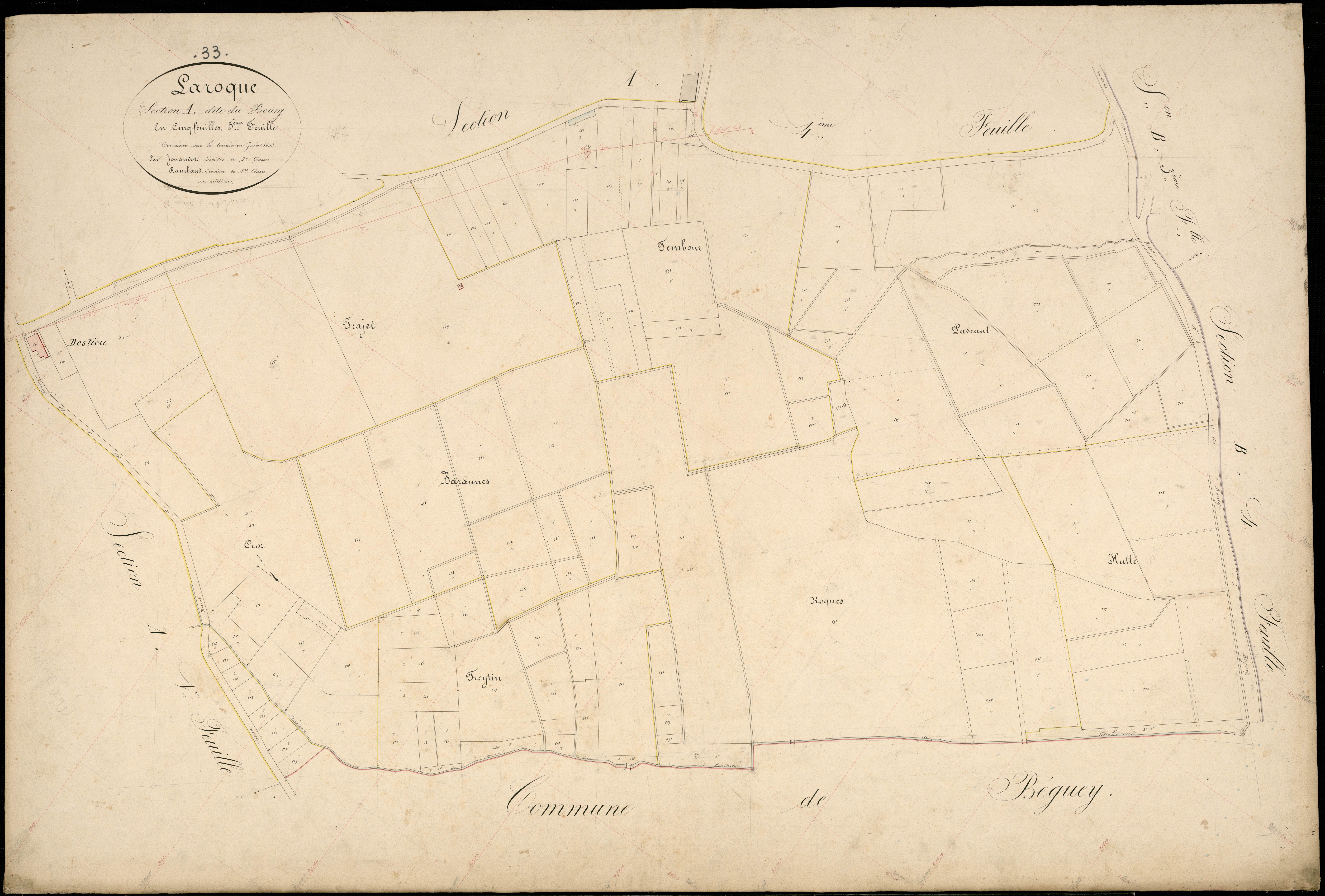 Laroque - -Section A feuille 5 : Le Bourg