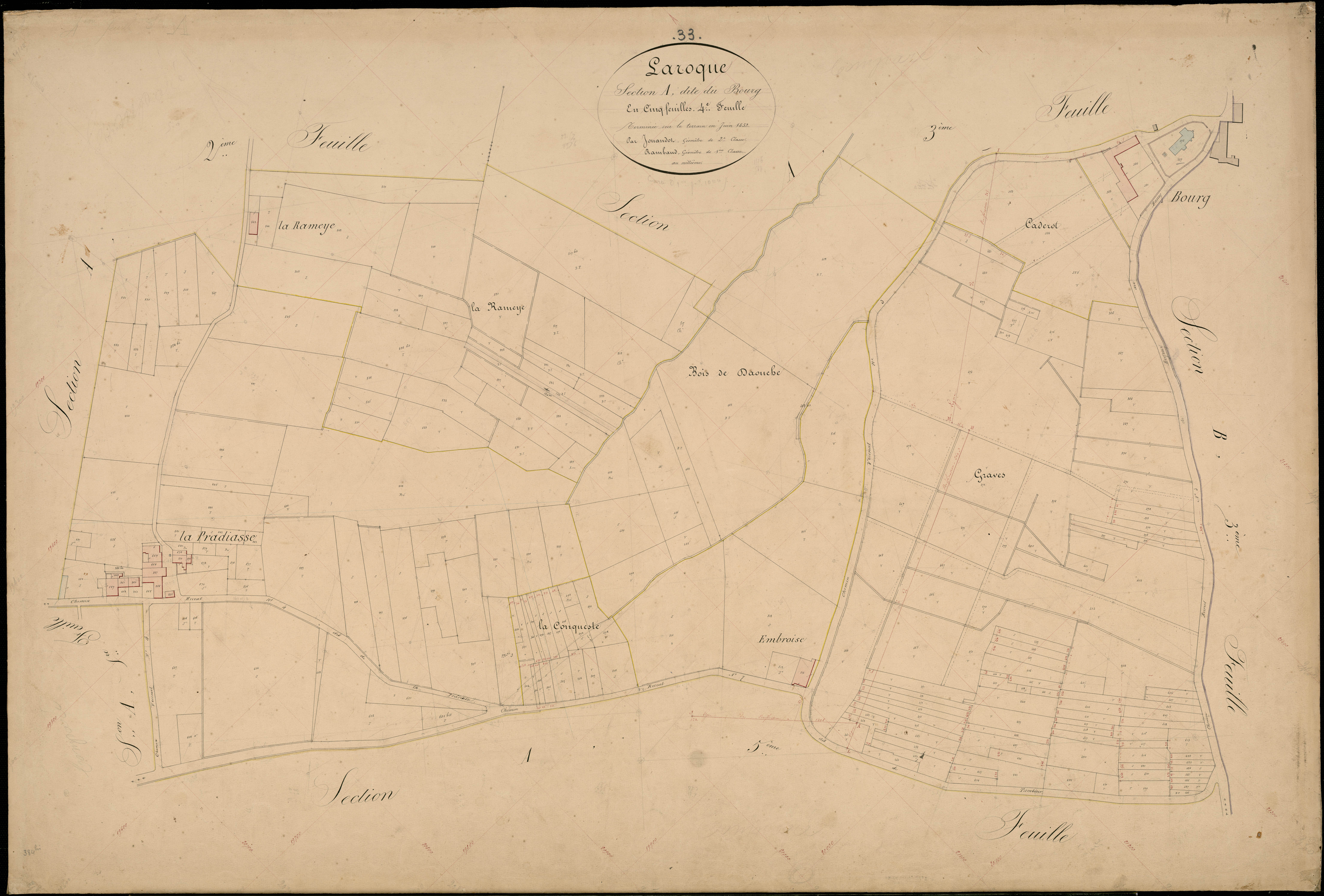 Laroque - -Section A feuille 4 : Le Bourg