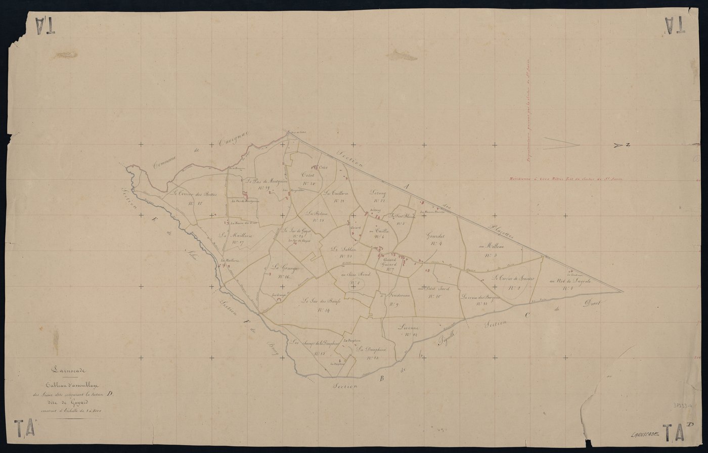 Laruscade - -Tableau d'assemblage section D : Guiard