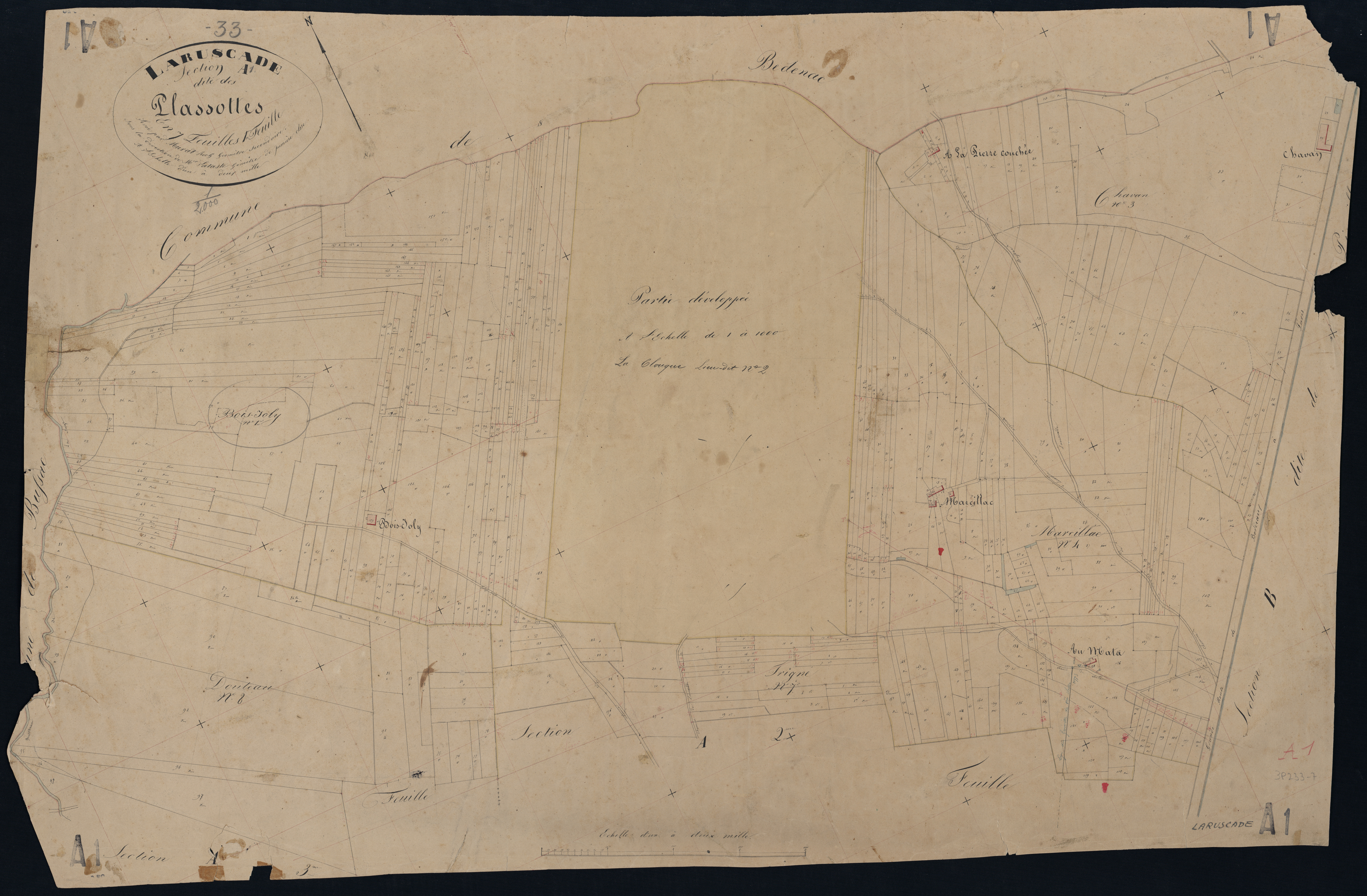 Laruscade - -Section A feuille 1 : Les Plassottes