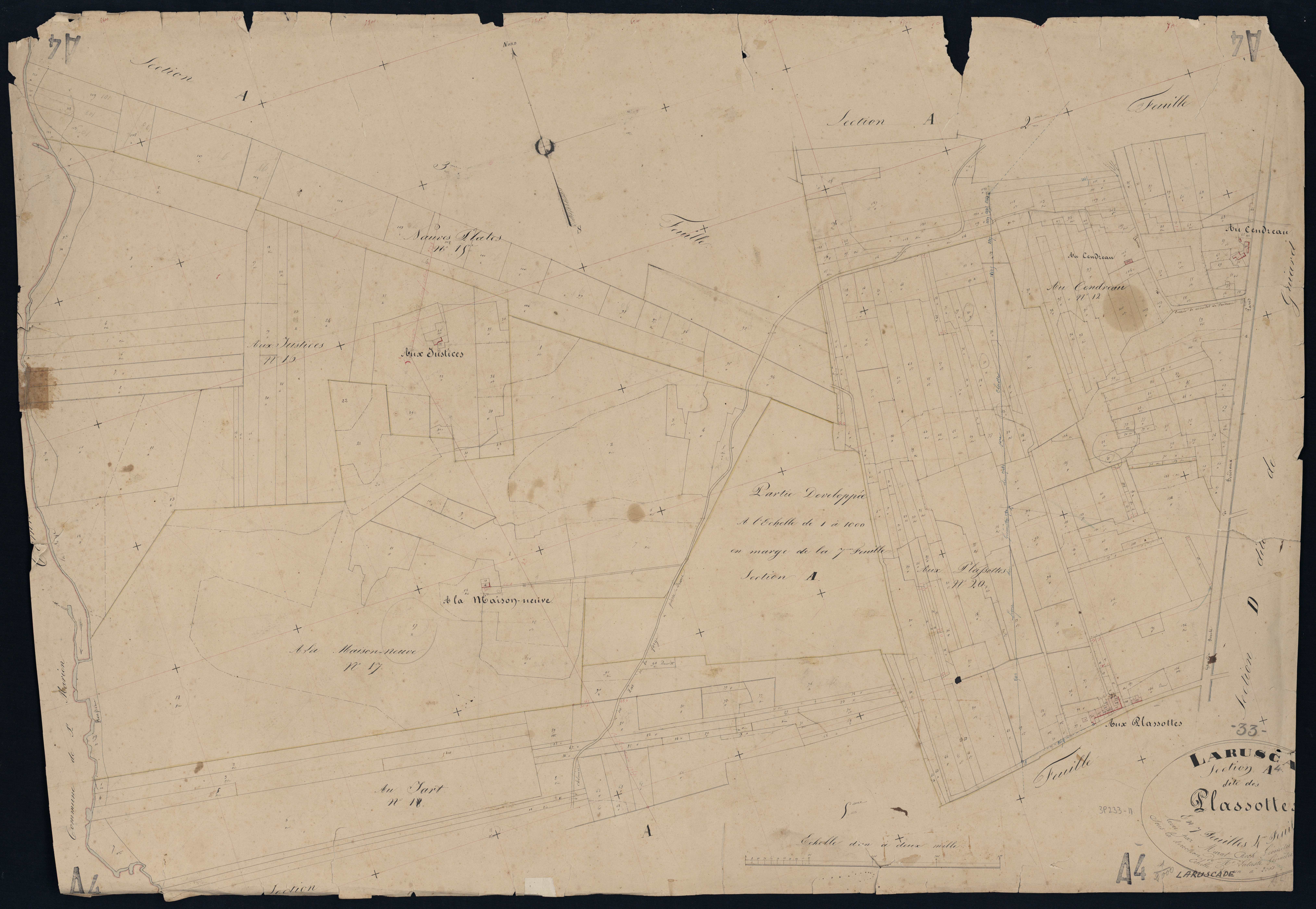 Laruscade - -Section A feuille 4 : Les Plassottes