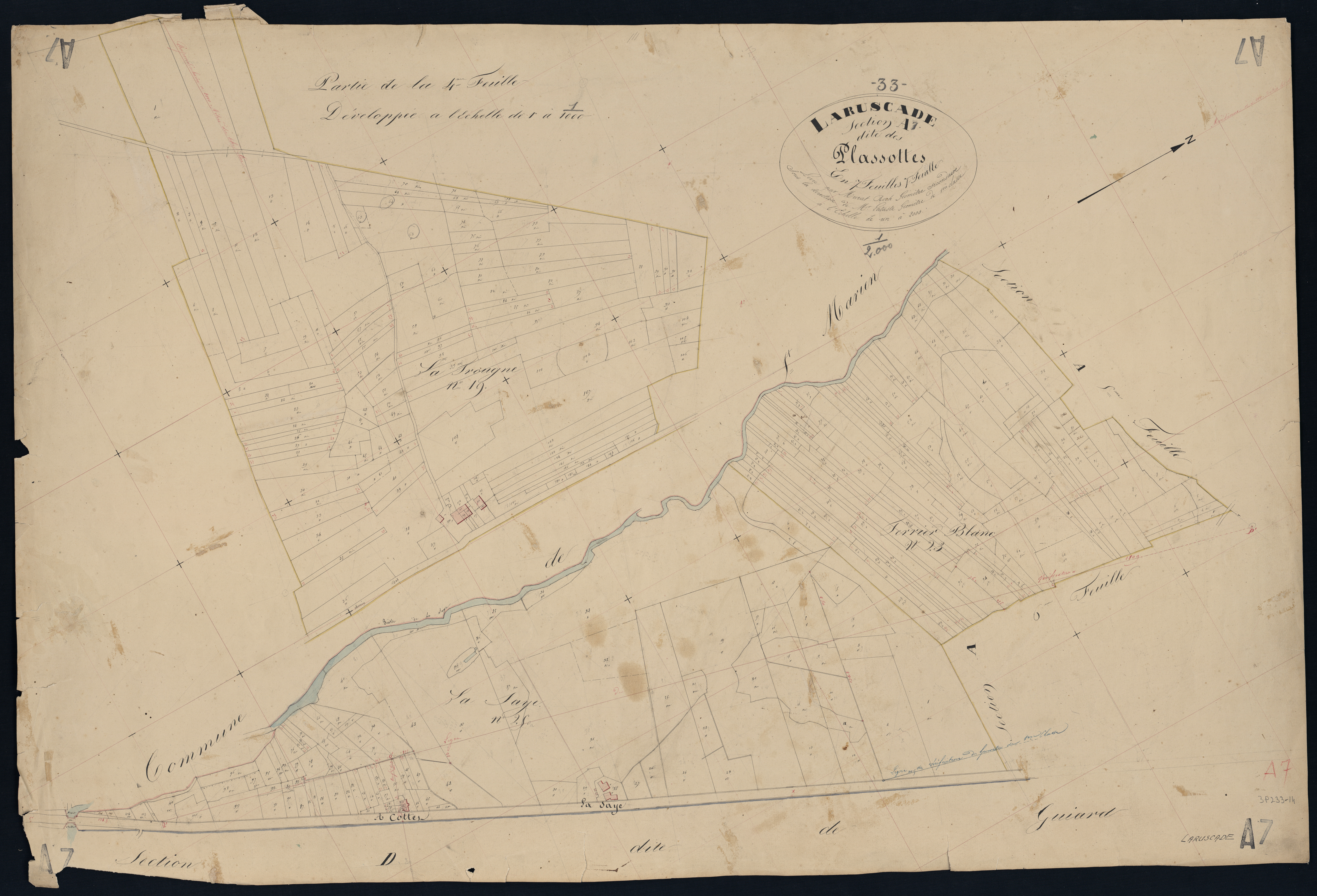 Laruscade - -Section A feuille 7 : Les Plassottes