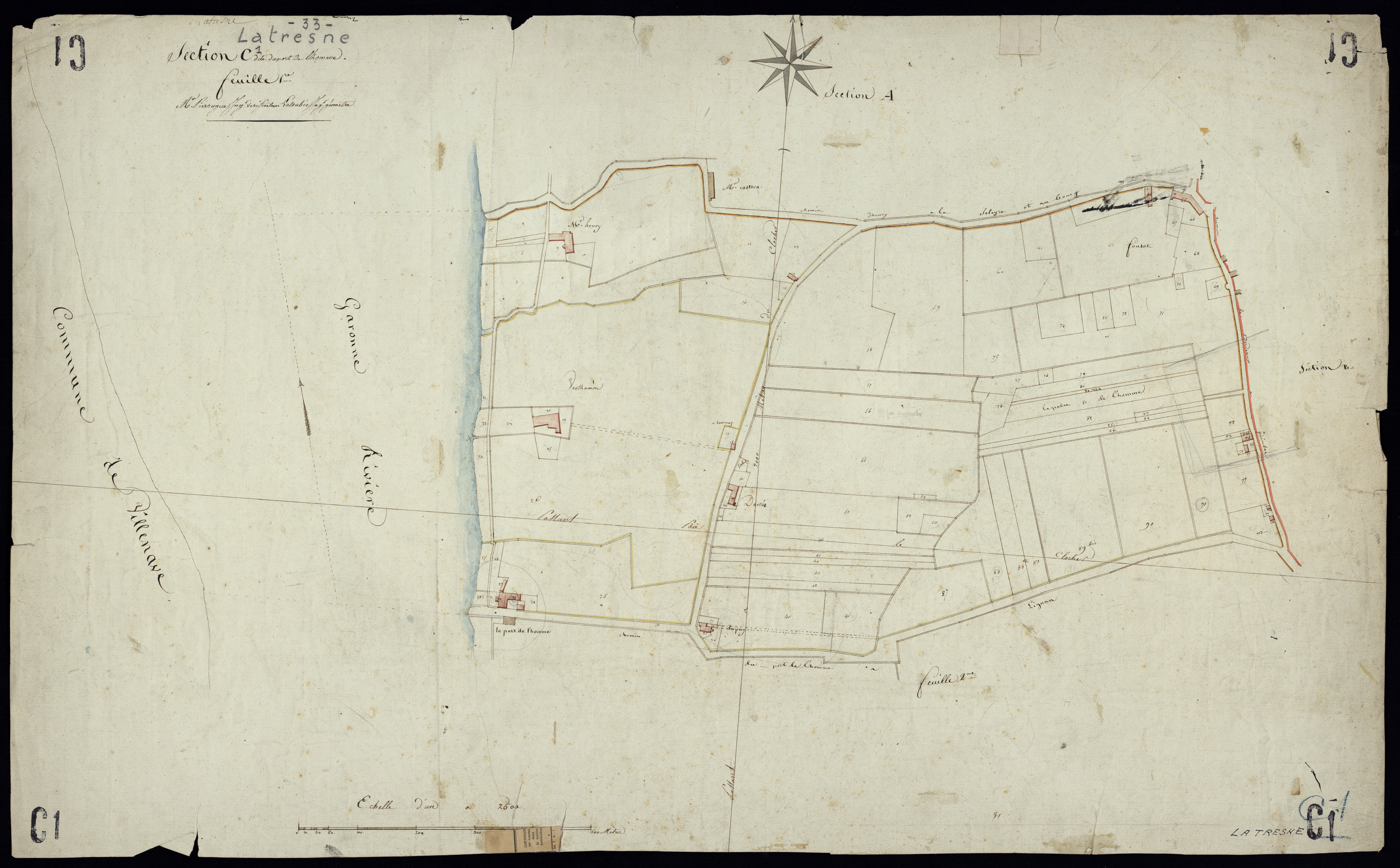 Latresne - -Section C feuille 1 : Le Port-de-l'Homme