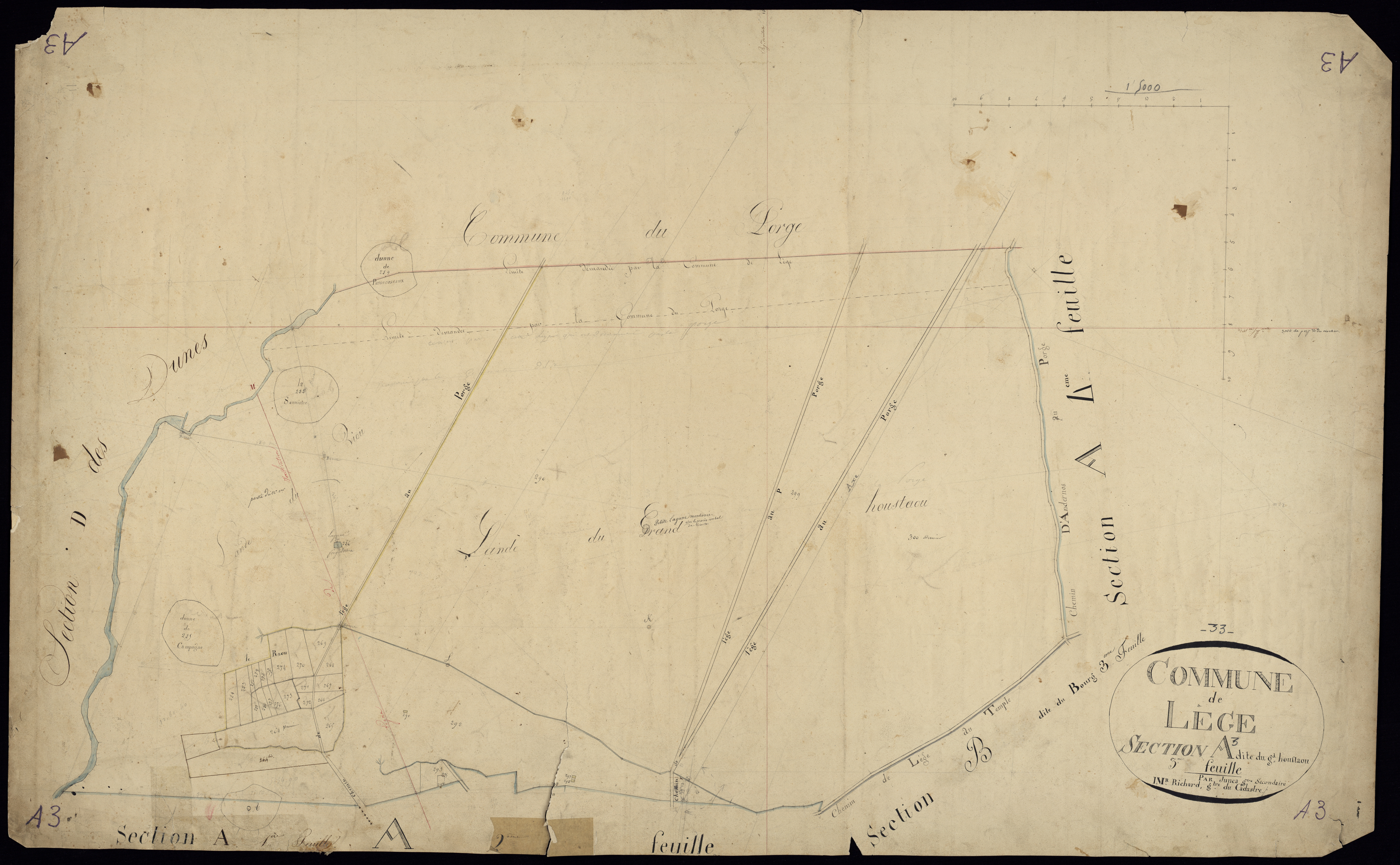Lège-Cap-Ferret - -Section A feuille 3 : Le Grand-Houstaou