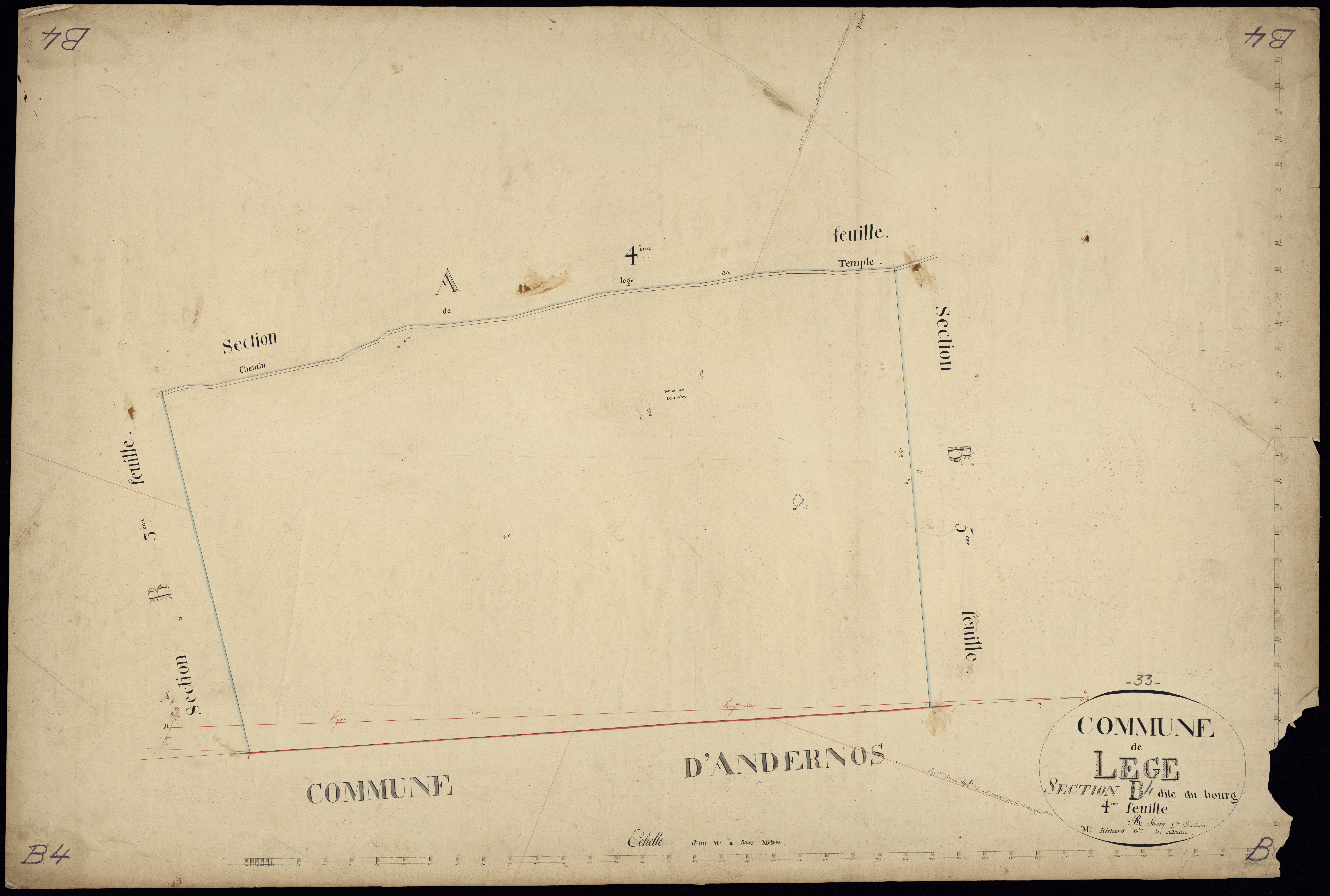 Lège-Cap-Ferret - -Section B feuille 4 : Le Bourg