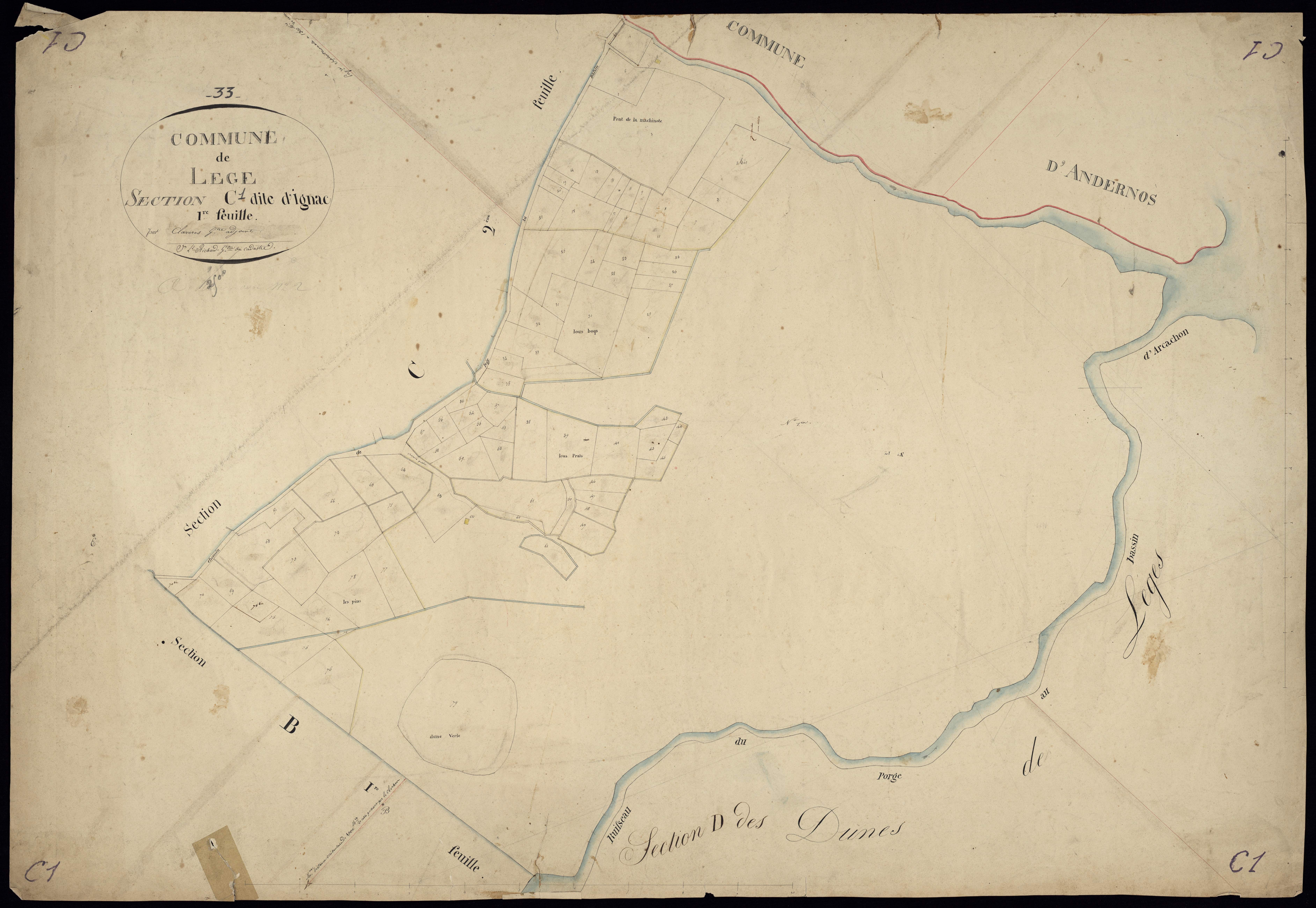 Lège-Cap-Ferret - -Section C feuille 1 : Ignac