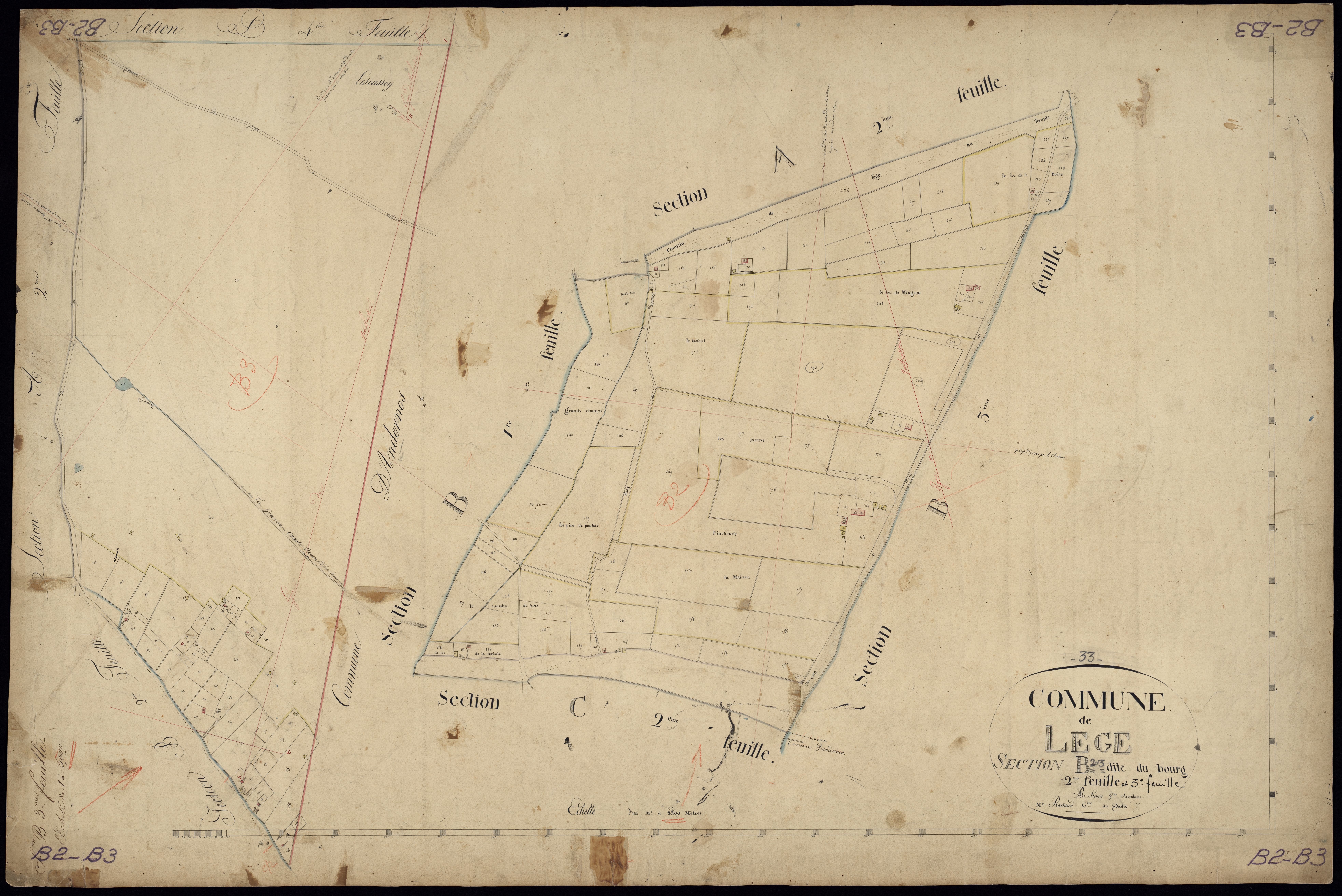 Lège-Cap-Ferret - -Section B feuille 2 - 3 : Le Bourg