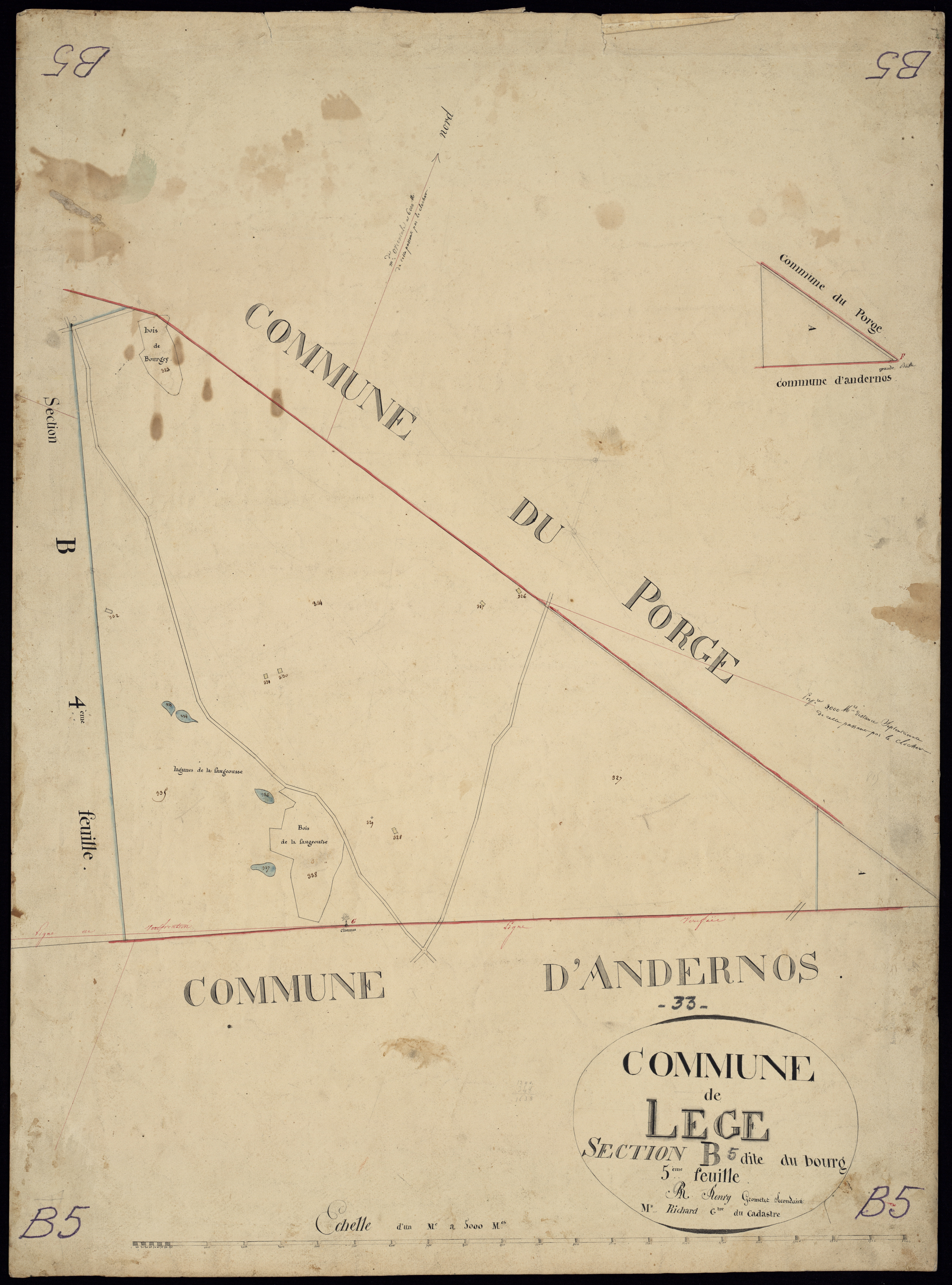 Lège-Cap-Ferret - -Section B feuille 5 : Le Bourg