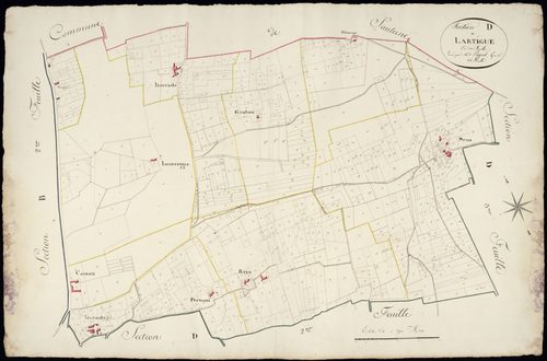Léogeats - -Section D feuille 1 : Lartigue
