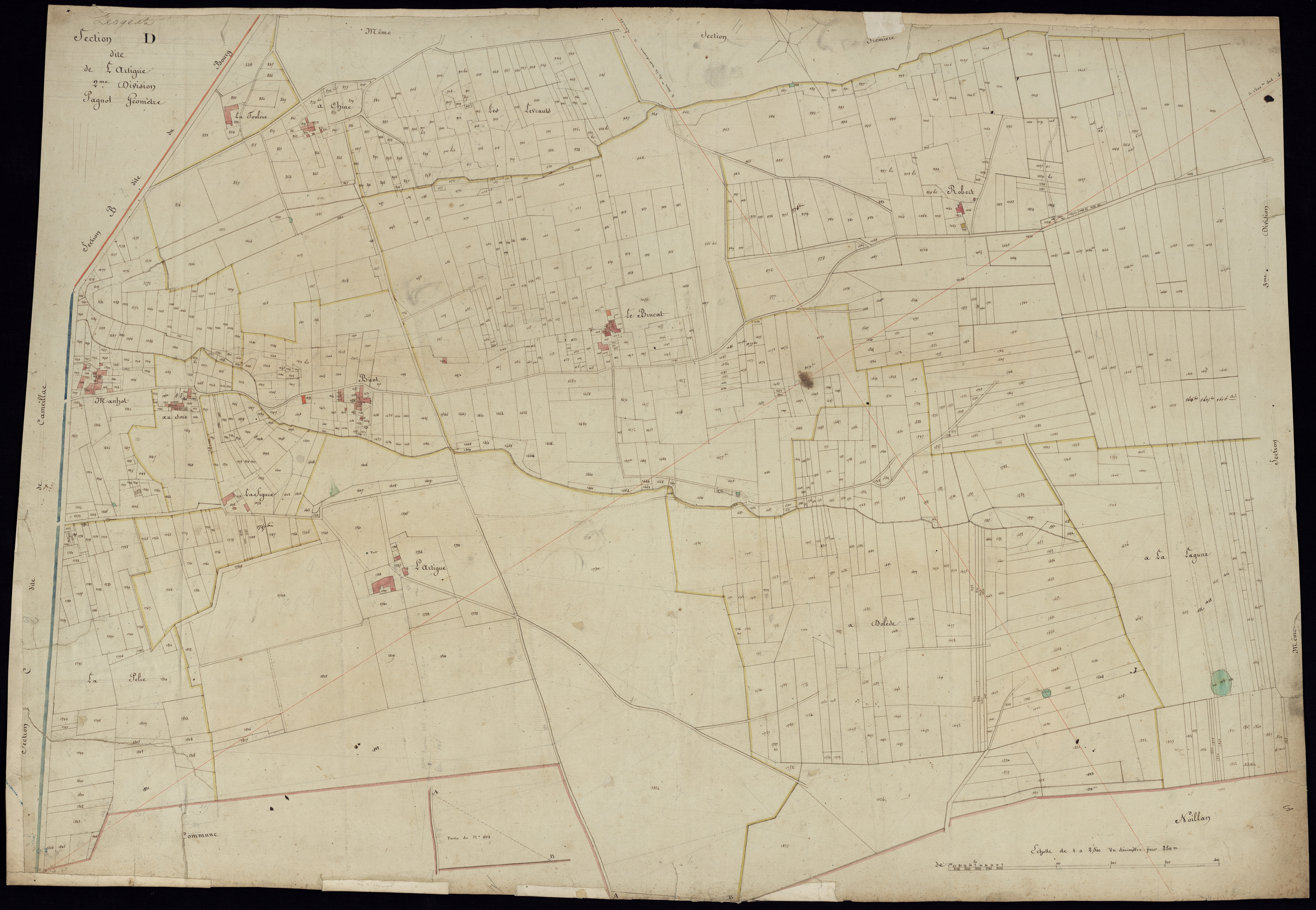 Léogeats - -Section D feuille 2 : Lartigue