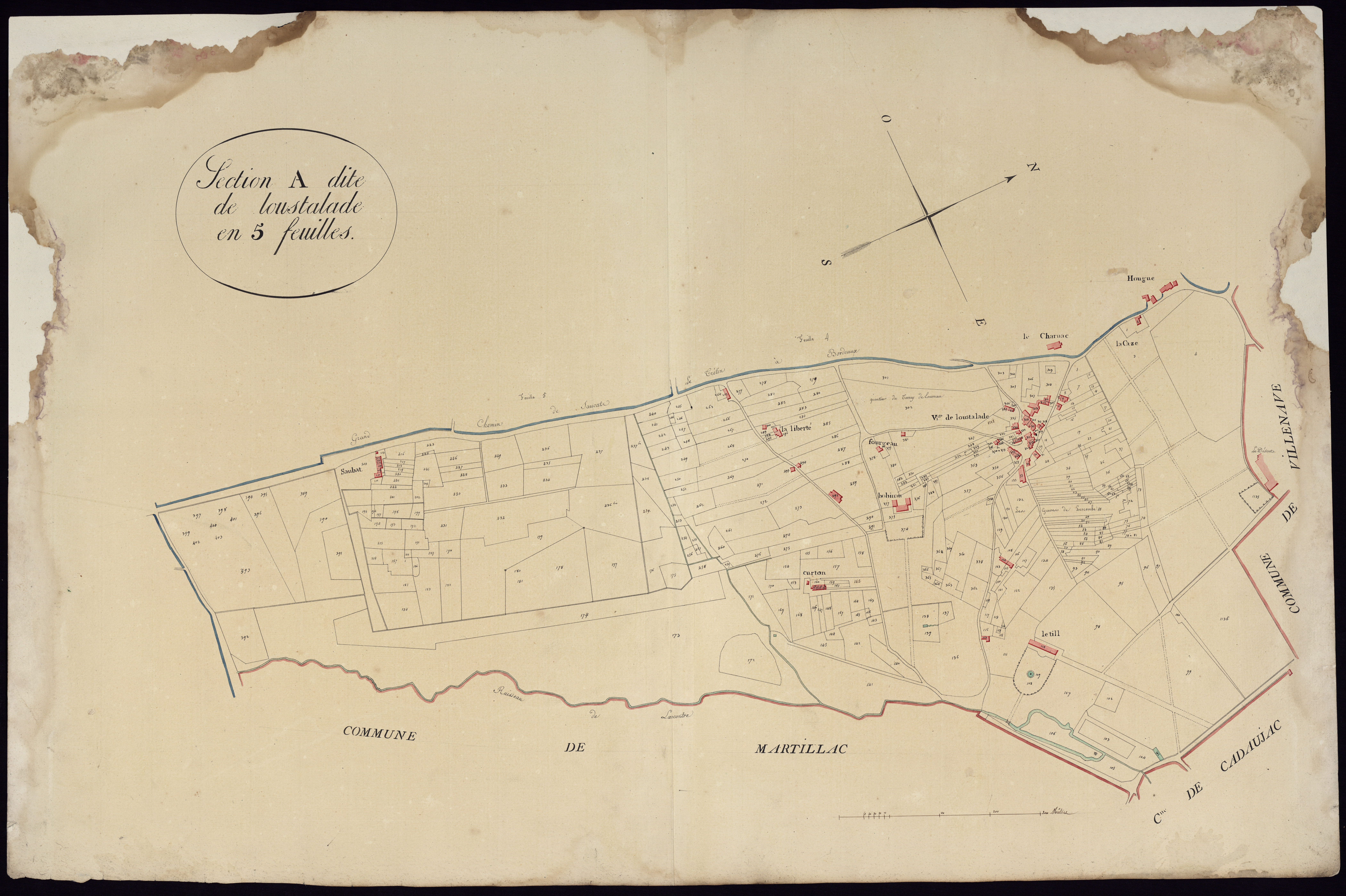 Léognan - -Section A feuille 1 : Loustalade