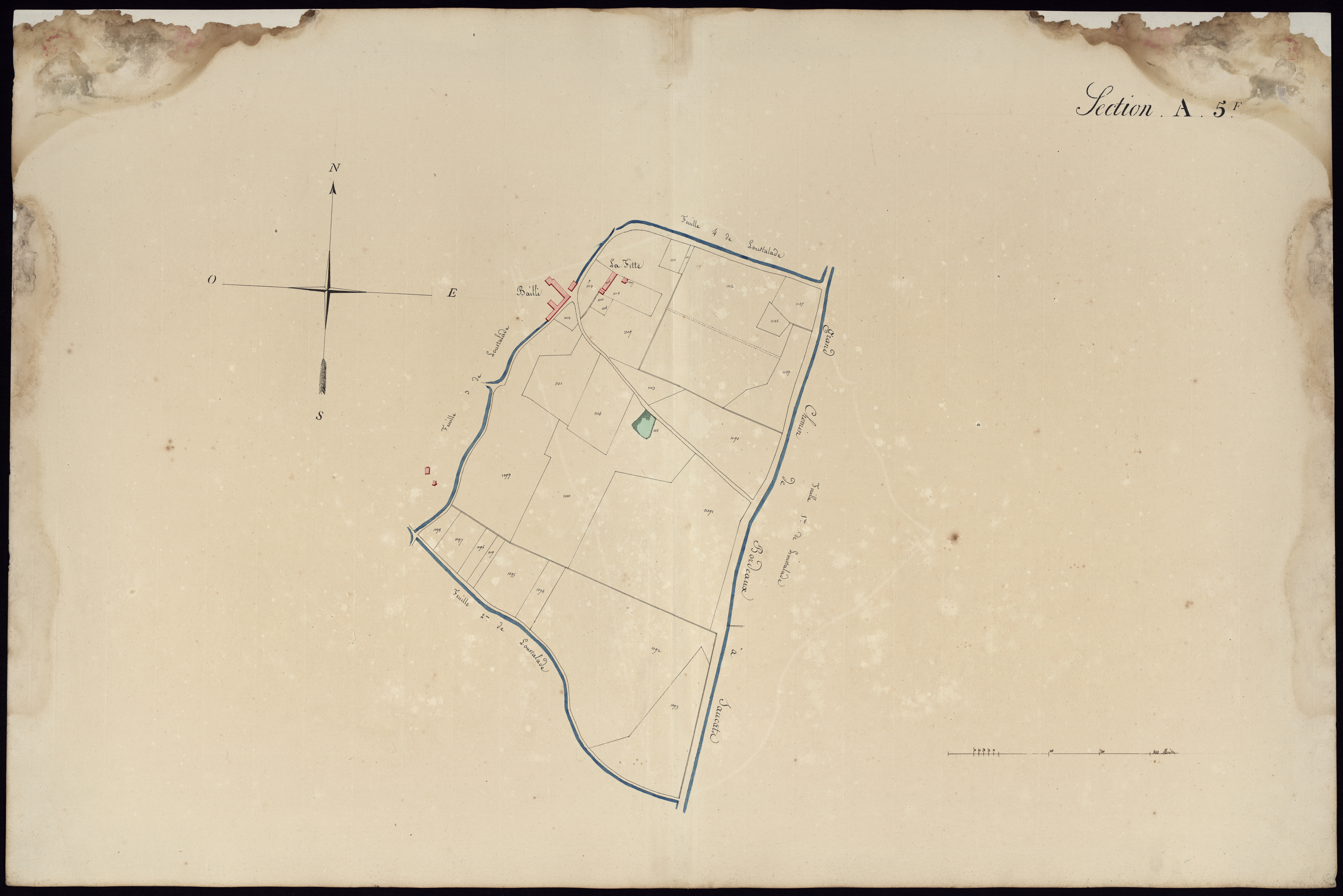 Léognan - -Section A feuille 5 : Loustalade