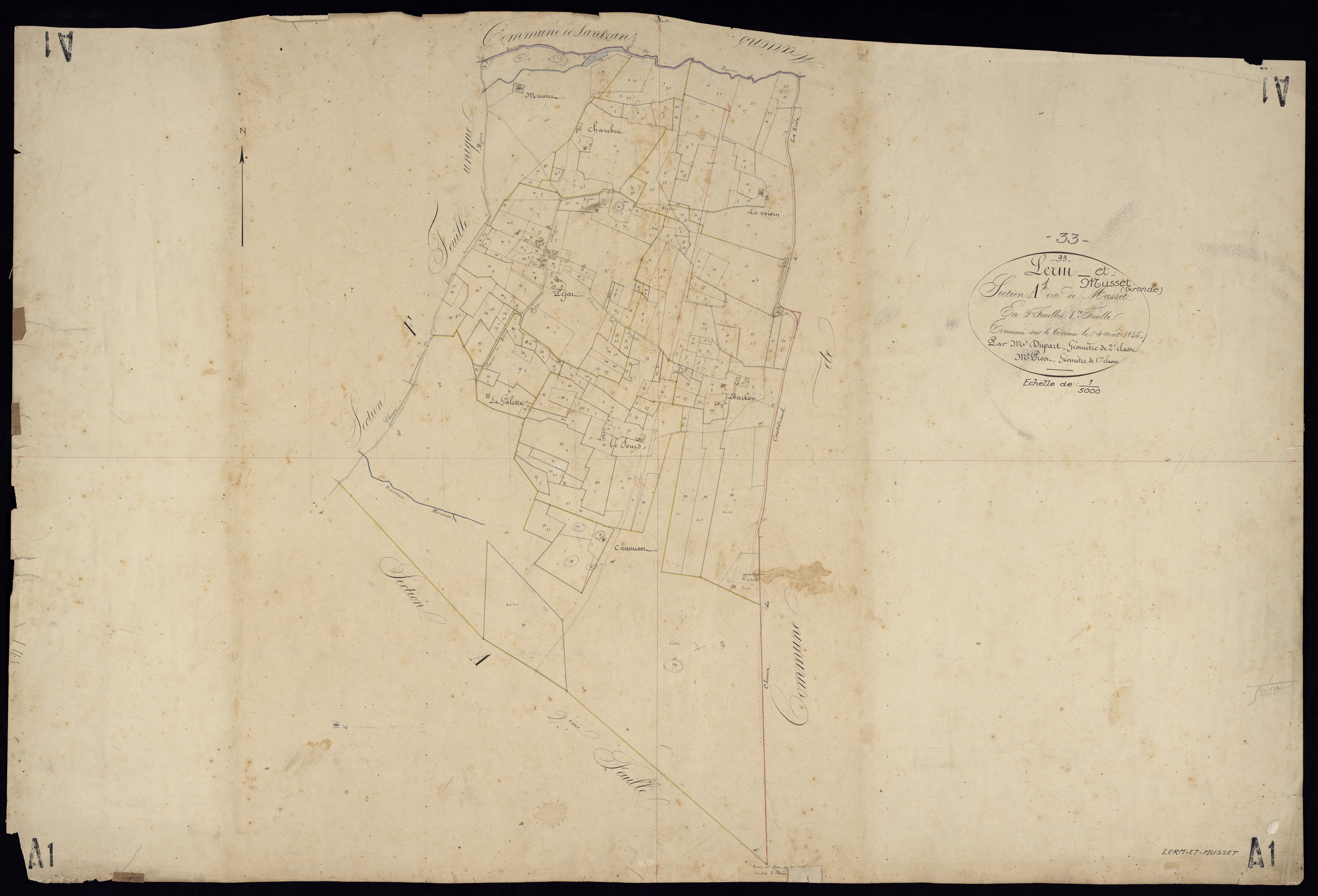 Lerm-et-Musset - -Section A feuille 1 : Musset