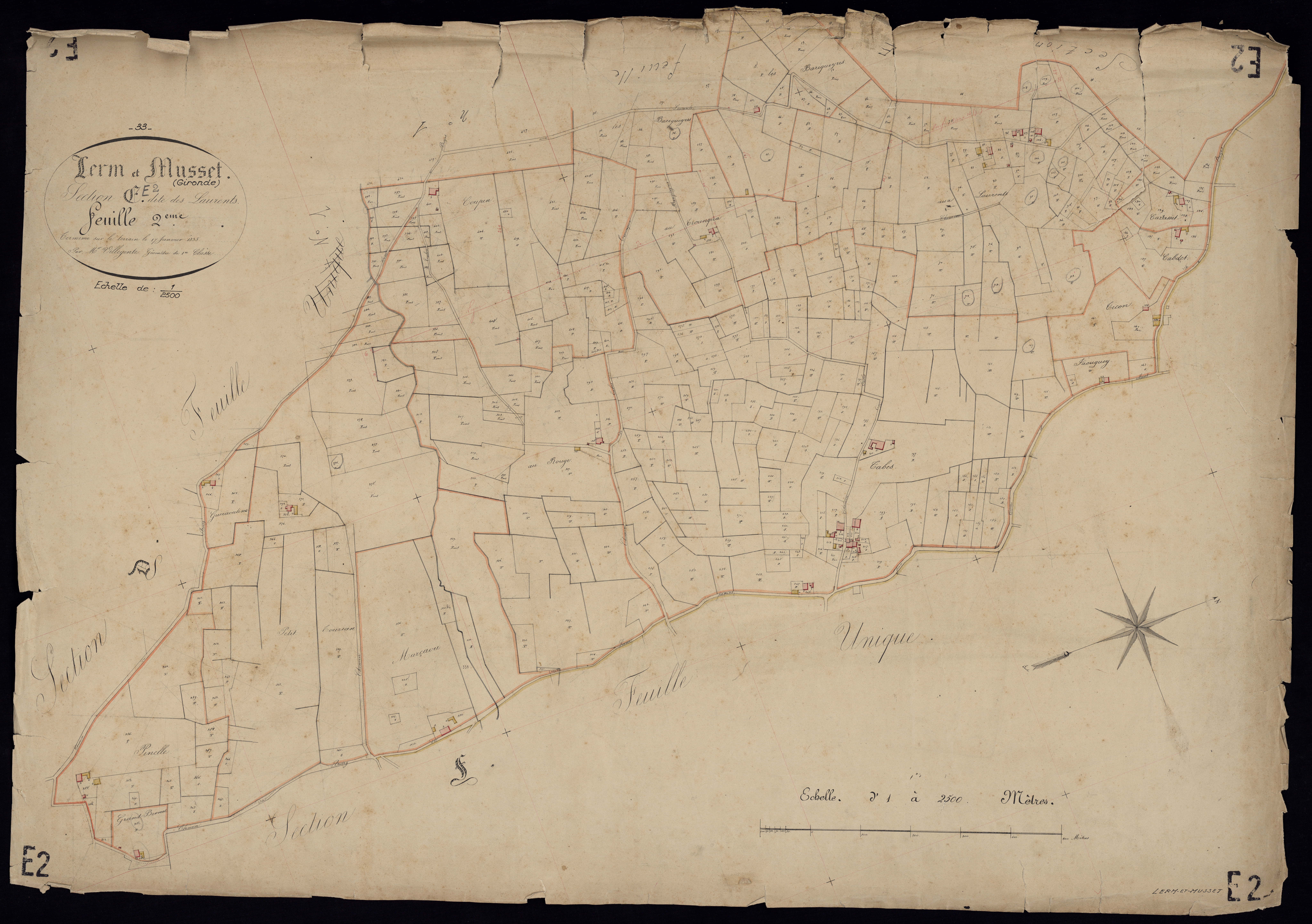 Lerm-et-Musset - -Section E feuille 2 : Les Laurents