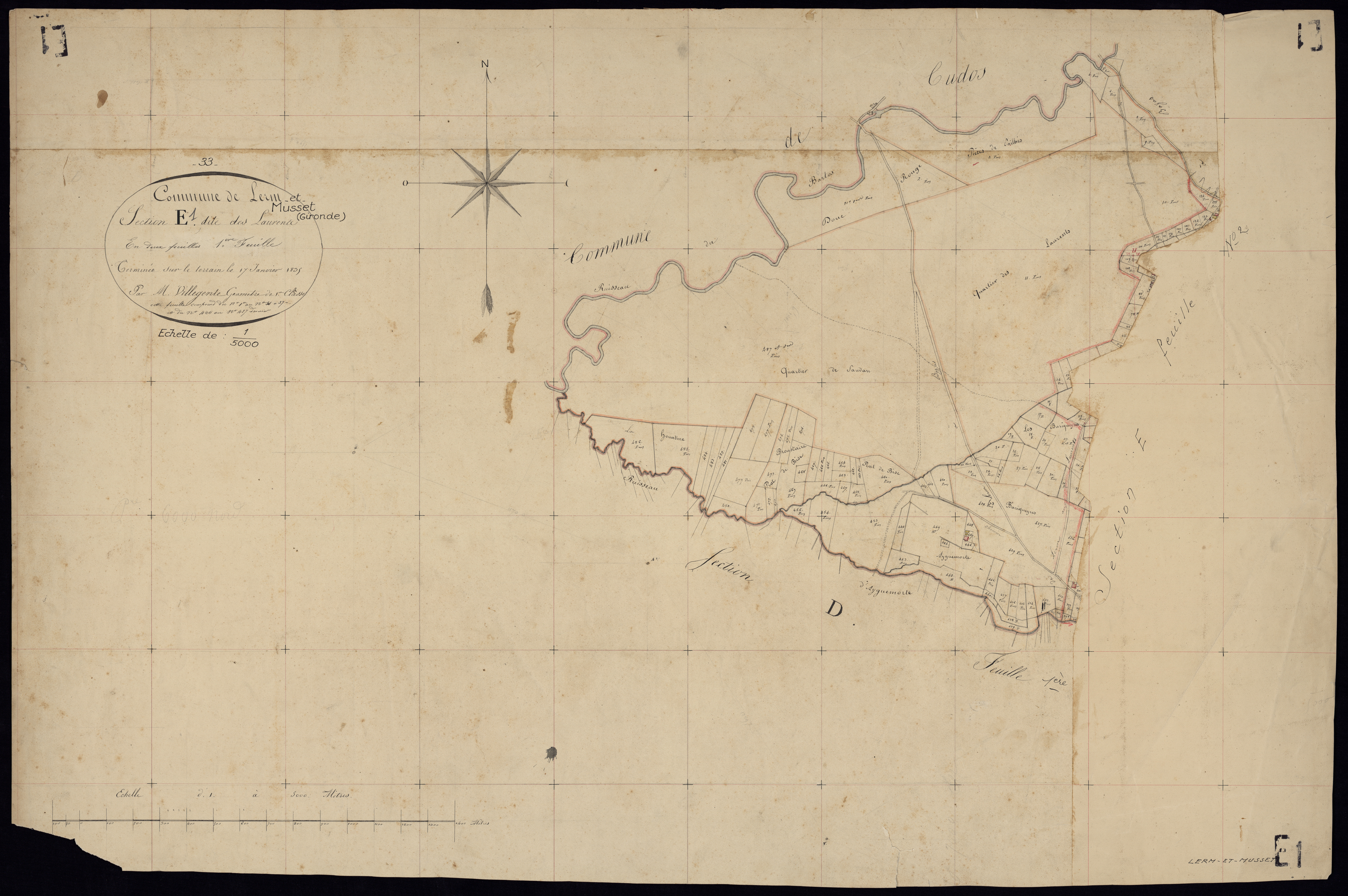 Lerm-et-Musset - -Section E feuille 1 : Les Laurents