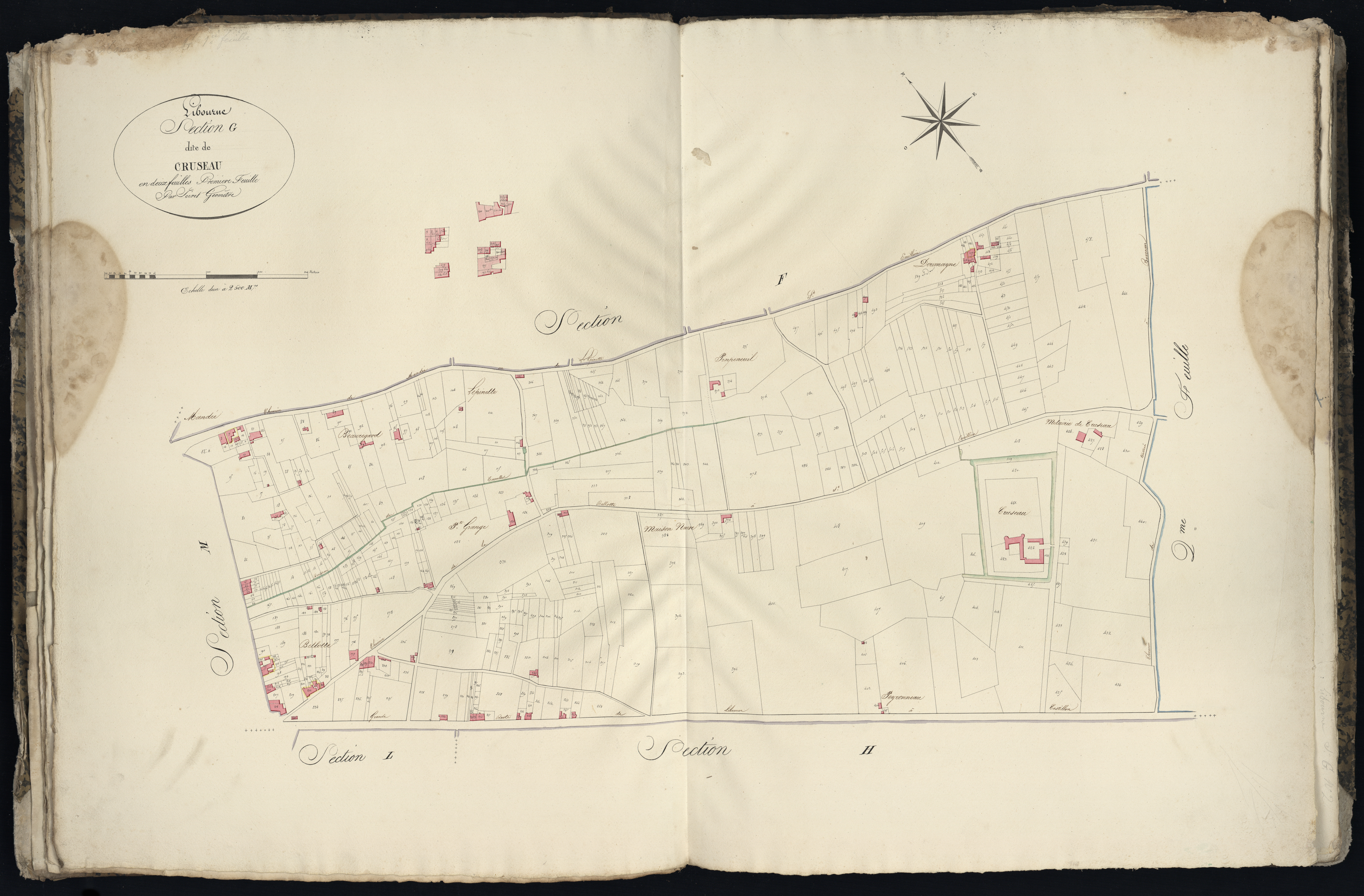 Libourne - -Section G feuille 1 : Cruseau