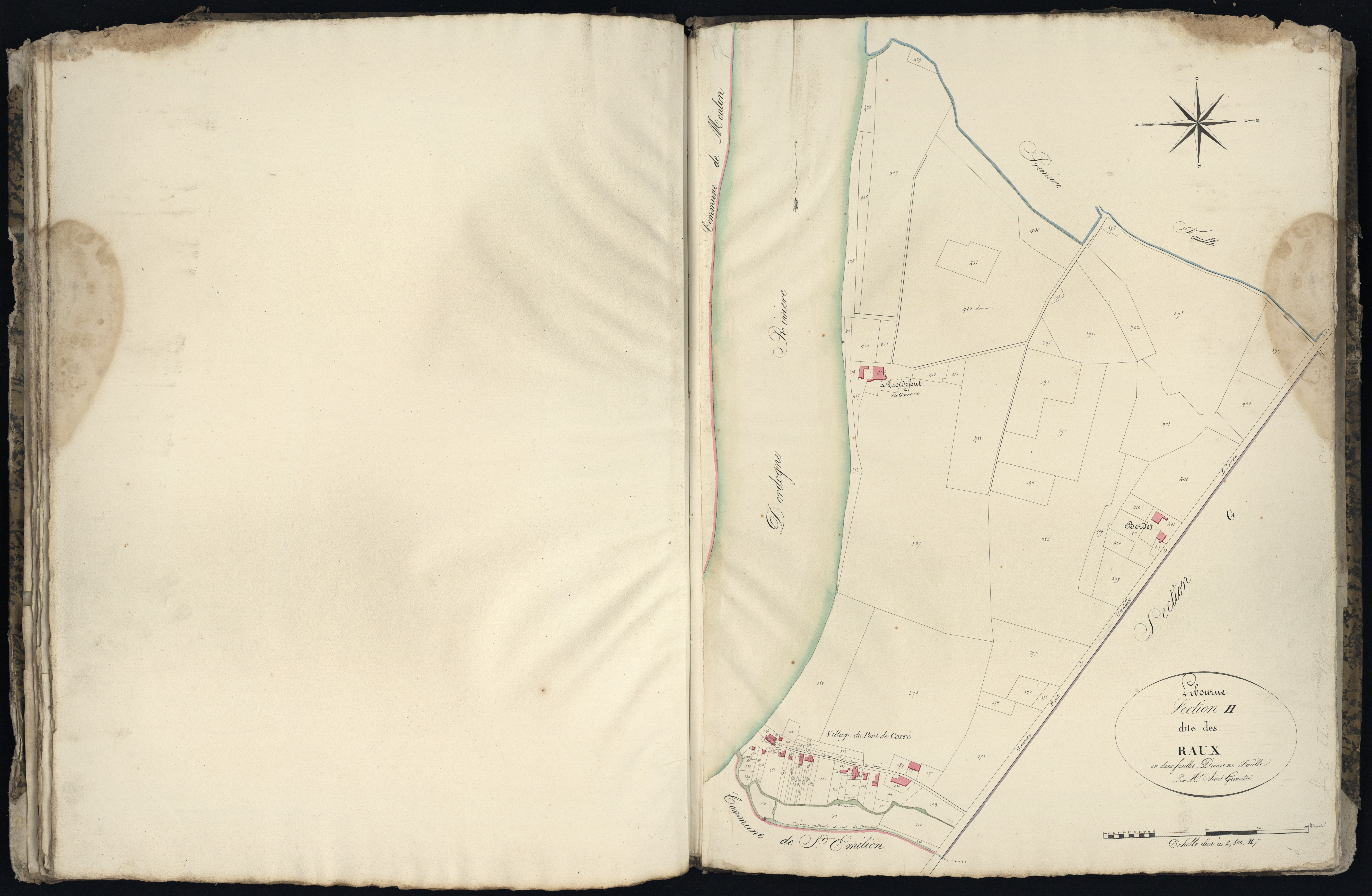 Libourne - -Section H feuille 2 : Les Raux