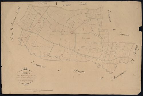 Ligueux - -Section B feuille 1 : Le Bourg et Paranchère