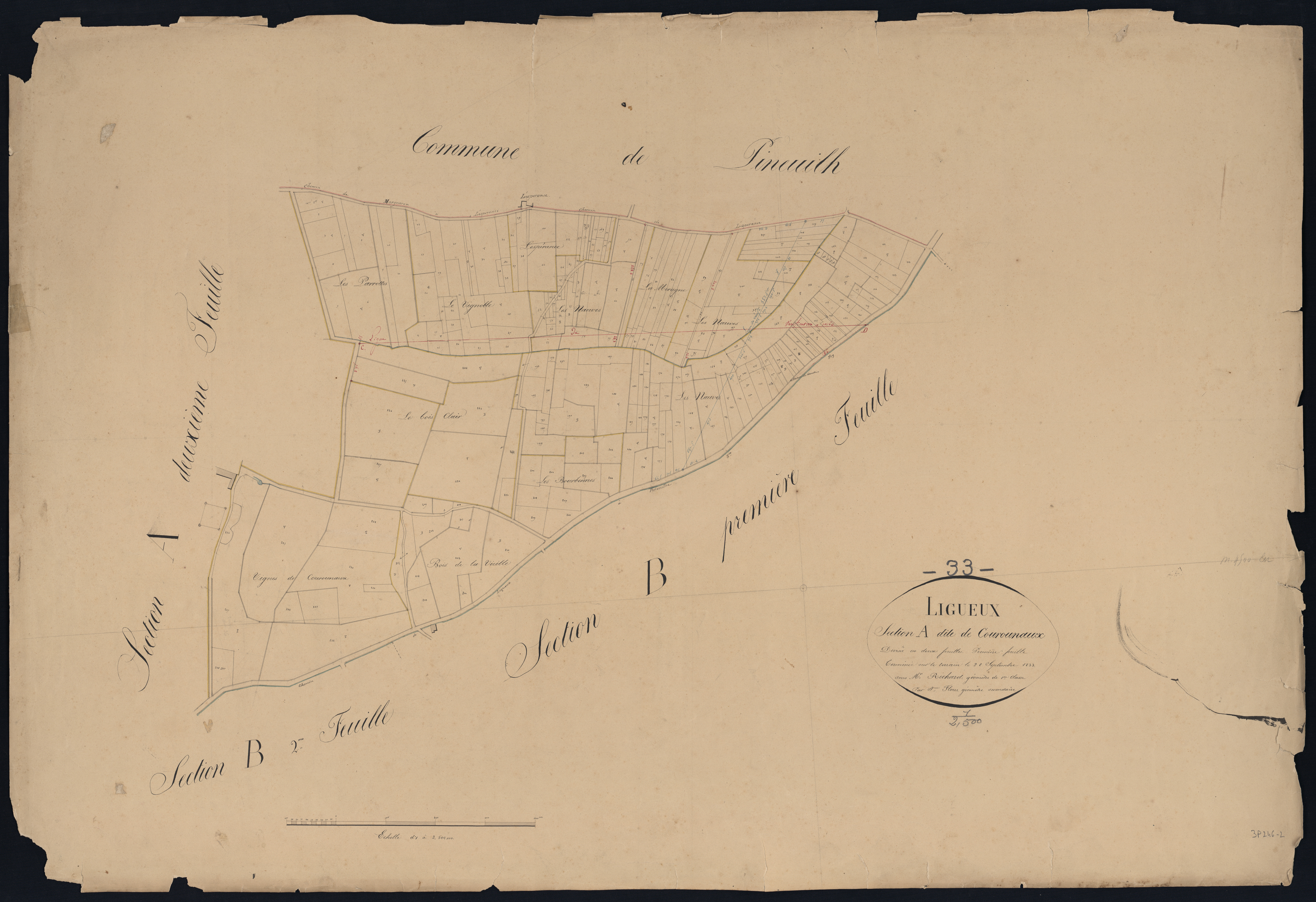 Ligueux - -Section A feuille 1 : Courounaux