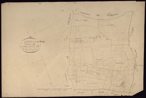 Listrac-de-Durèze - -Section A feuille unique : Les Jourdans et Font-Bizol