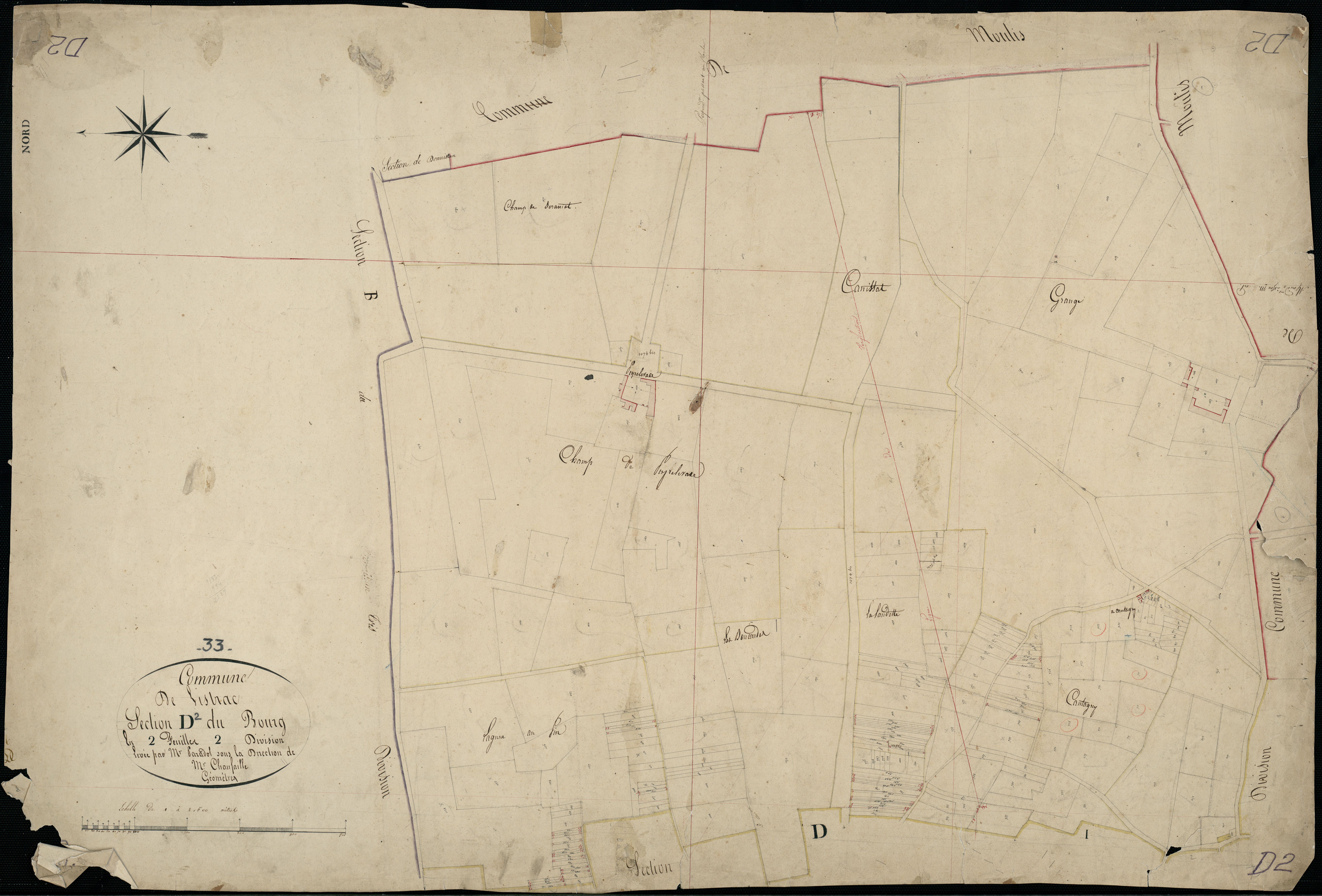 Listrac-Médoc - -Section D feuille 2 : Le Bourg